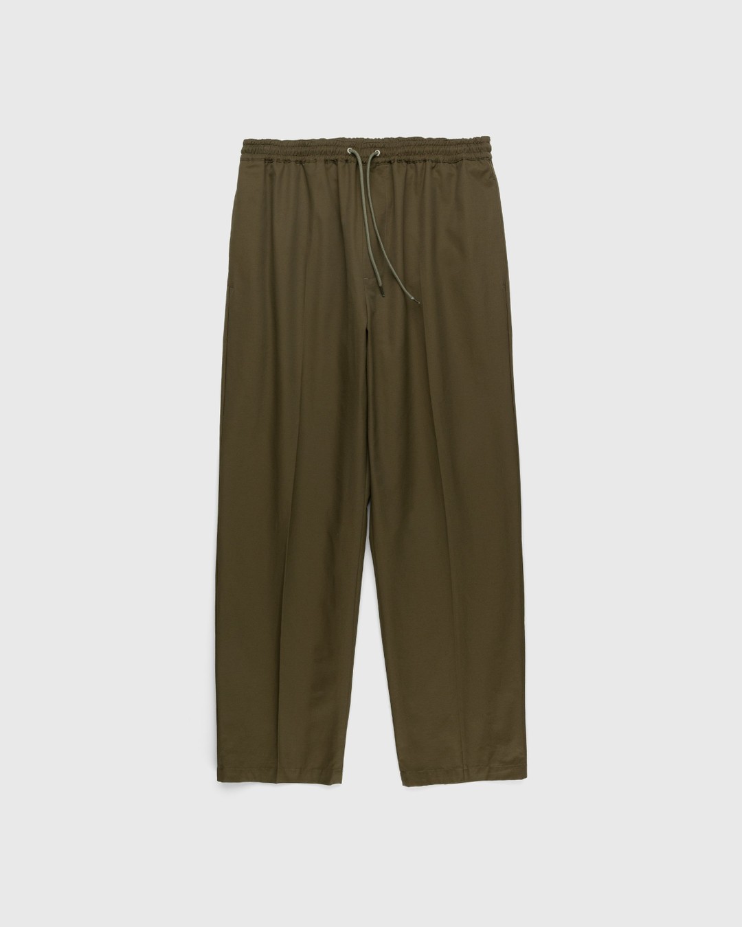 Highsnobiety – Cotton Nylon Elastic Pants Olive - Pants - Green - Image 1