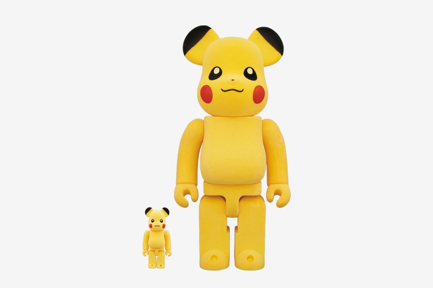 Bearbrick Pikachu Flocky Ver.  Together 100% and 400%