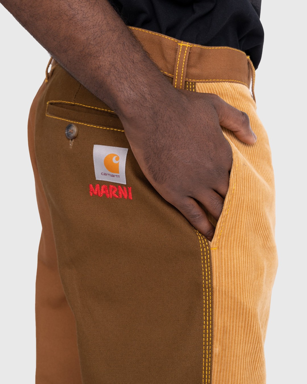 Marni x Carhartt WIP – Colorblocked Trousers Brown - Pants - Brown - Image 5