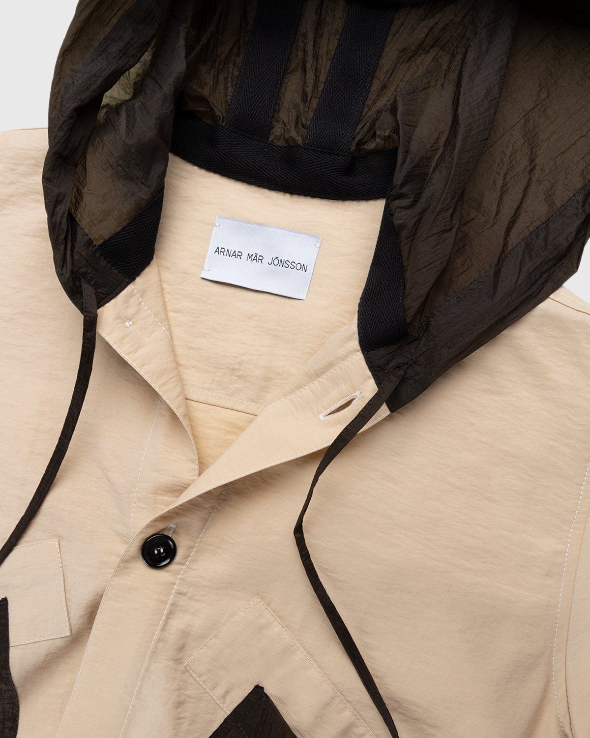 Arnar Mar Jonsson – Solarlag Hooded Shirt Melon/Chocolate - Outerwear - Beige - Image 3