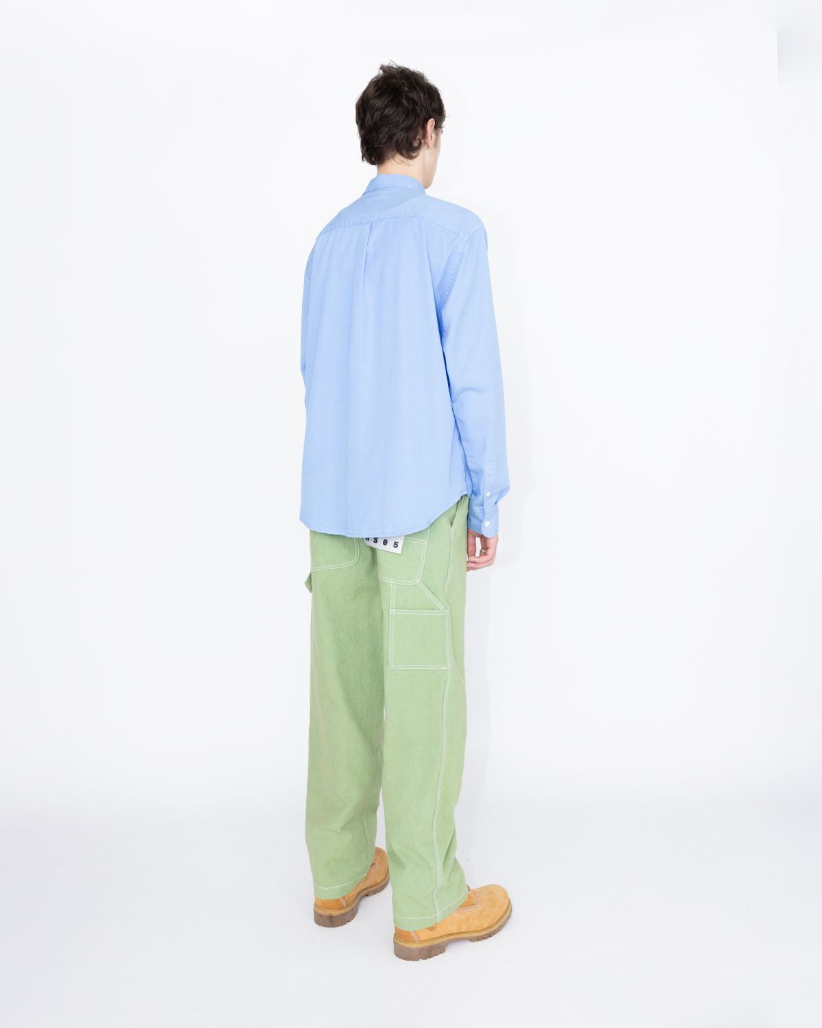 Highsnobiety HS05 – Garment-Dyed Peach Long-Sleeve Shirt Blue - Shirts - Blue - Image 4