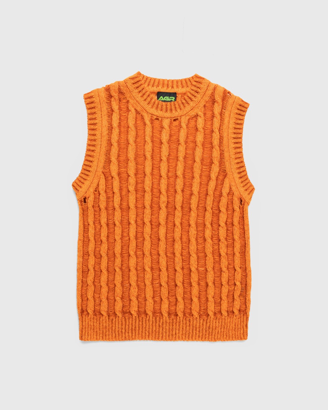 AGR – Creative Cable Mohair Vest - Knitwear - Orange - Image 1