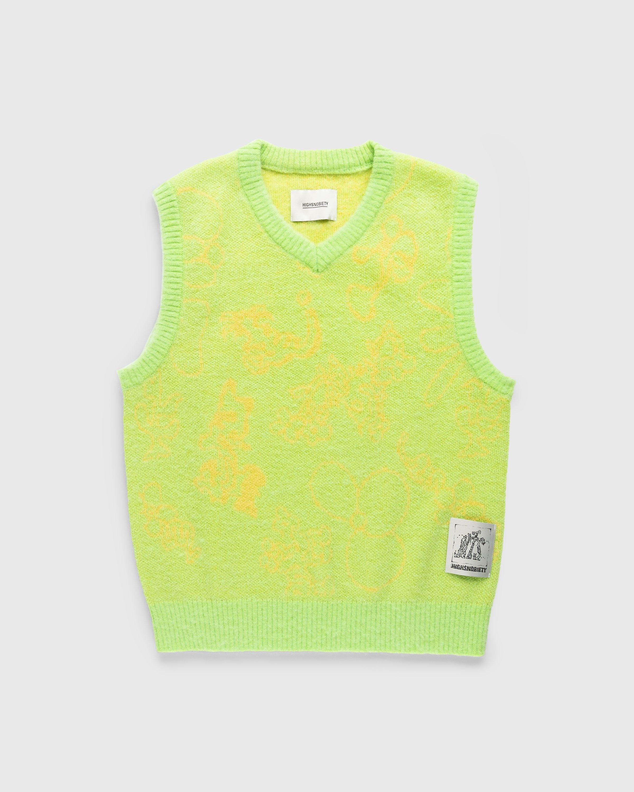 NTS x Highsnobiety – Alpaca Fuzzy Sweater Vest Green - Knitwear - Green - Image 1