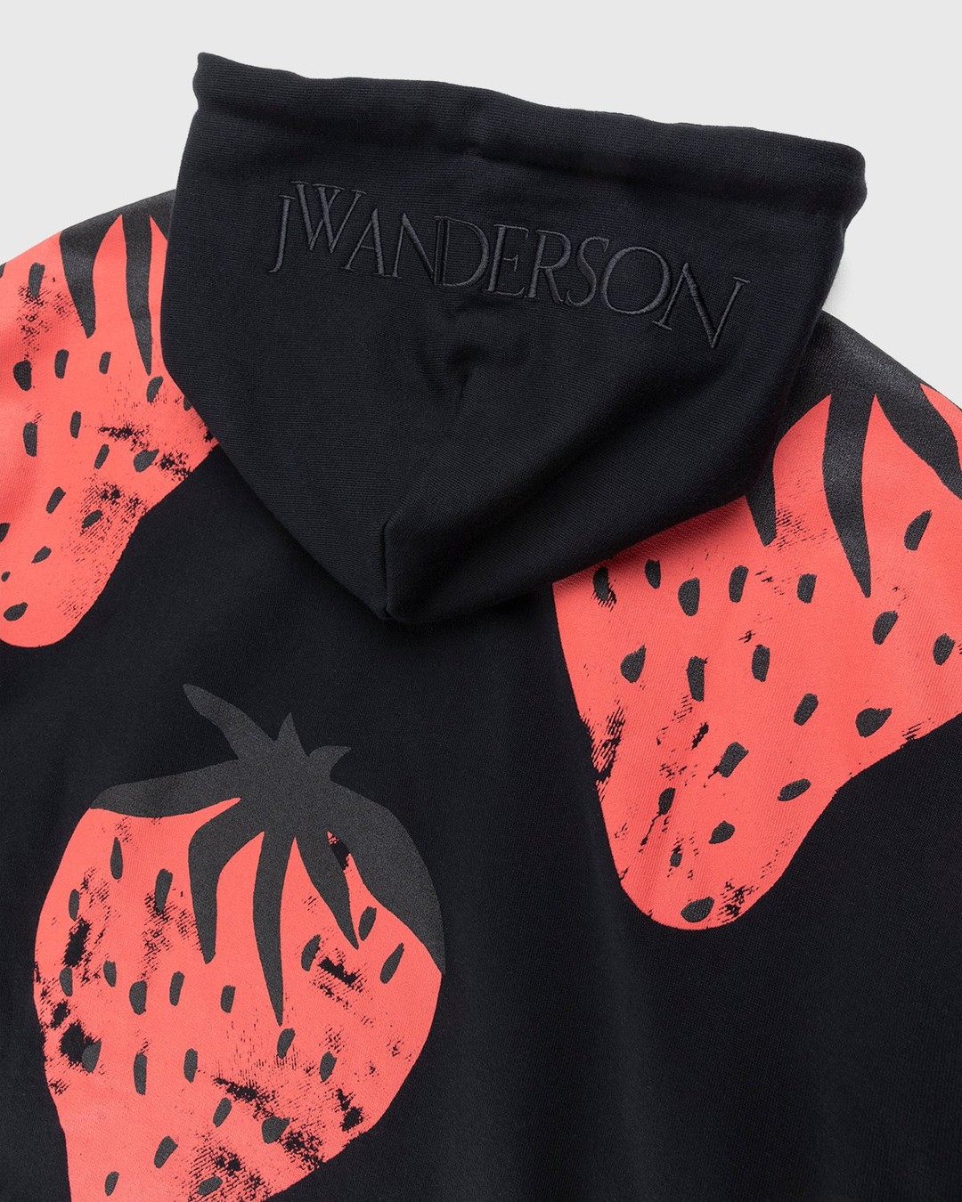 J.W. Anderson – Oversized Strawberry Hoodie Black/Red - Hoodies - Black - Image 4