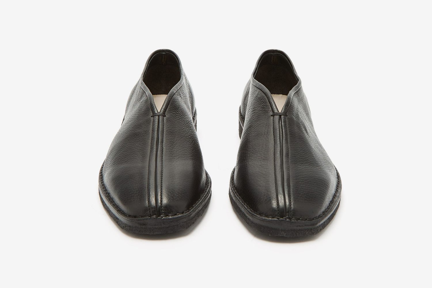 Grained Leather Slippers