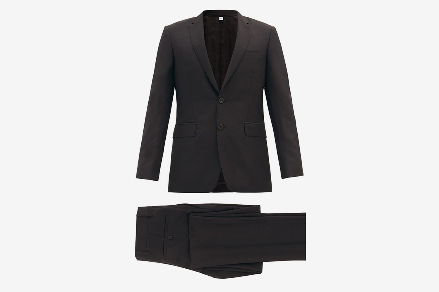 Single-Breasted Wool-Blend Crépe Suit