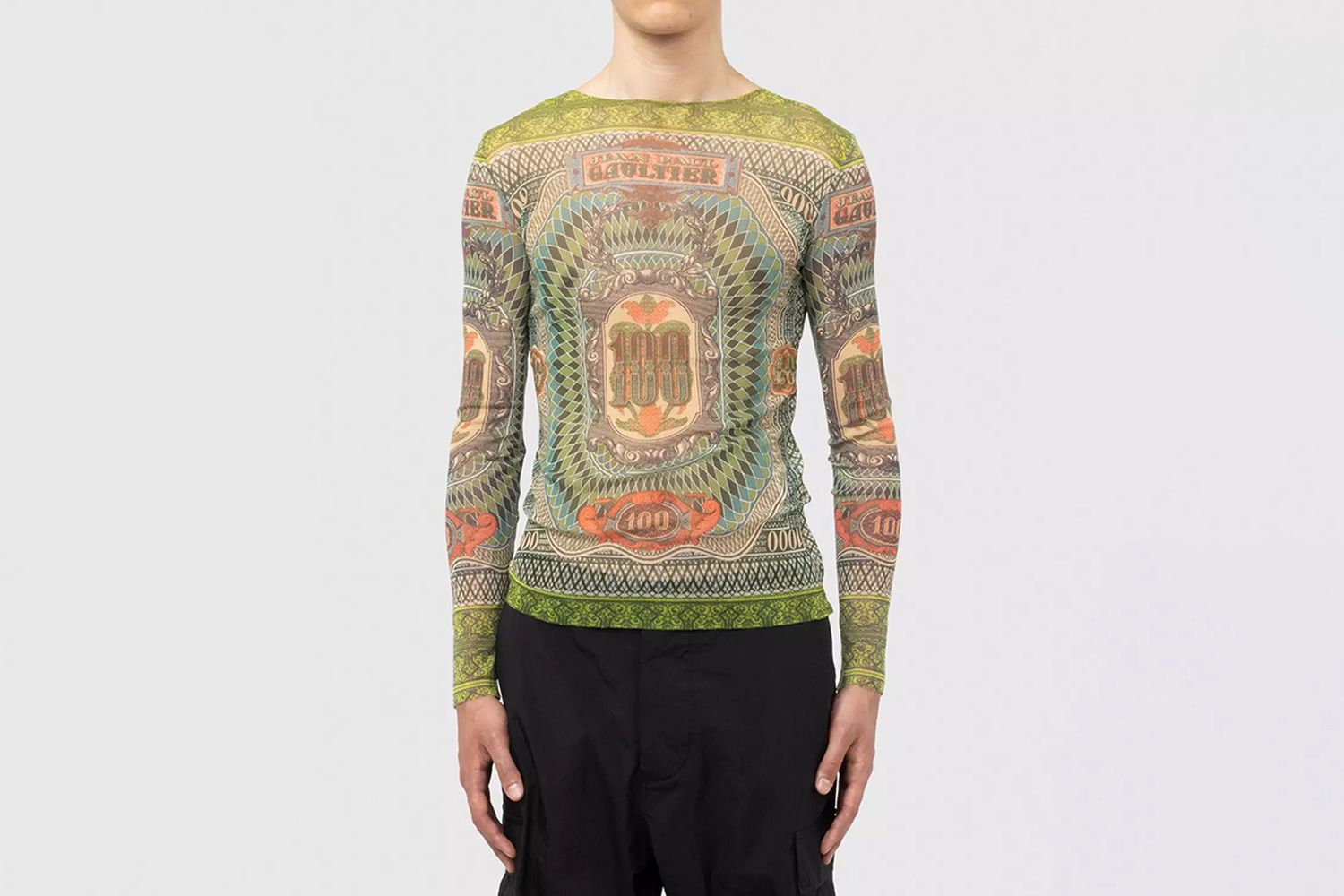 Long-Sleeve Banknote Top