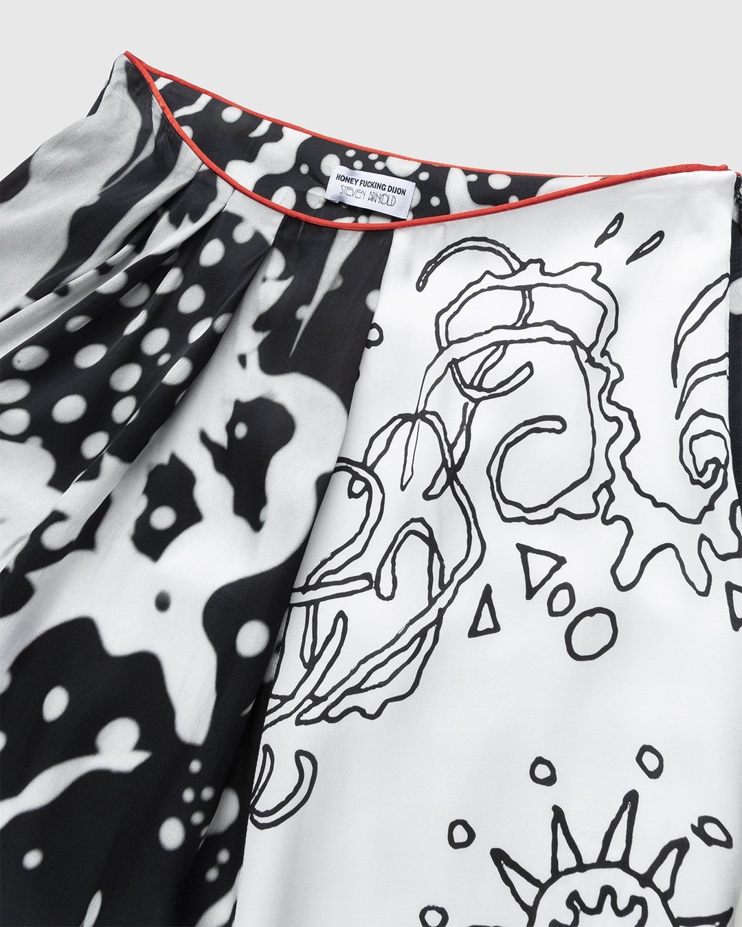 Honey Fucking Dijon x Steven Arnold – Drapy Satin Asymmetrical Woven Skirt - Skirts - White - Image 3