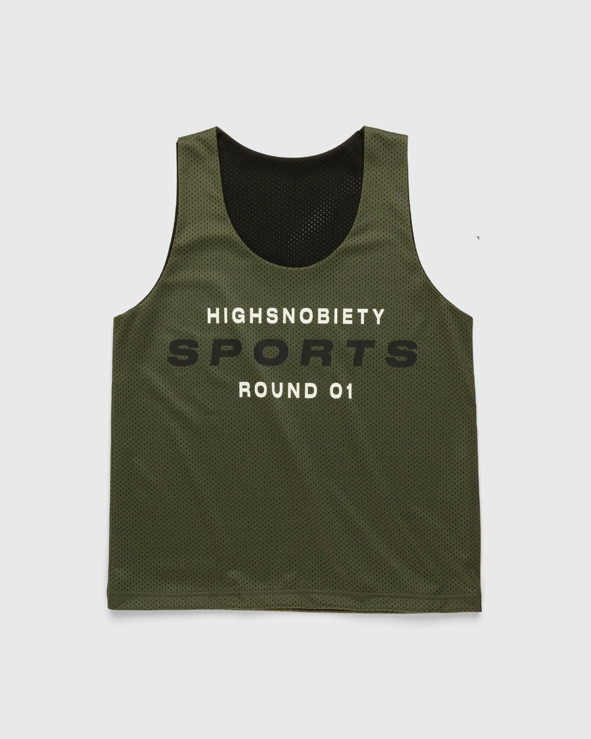 Highsnobiety – HS Sports Reversible Mesh Tank Top Black/Khaki - Tops - Green - Image 1