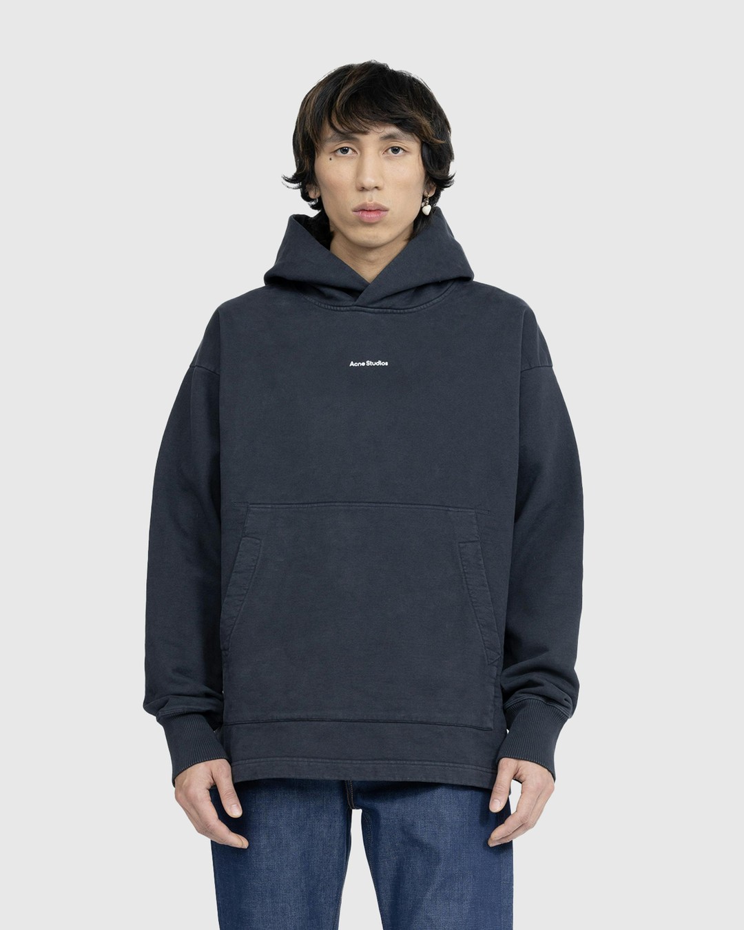 Acne studios black logo hoodie hotsell