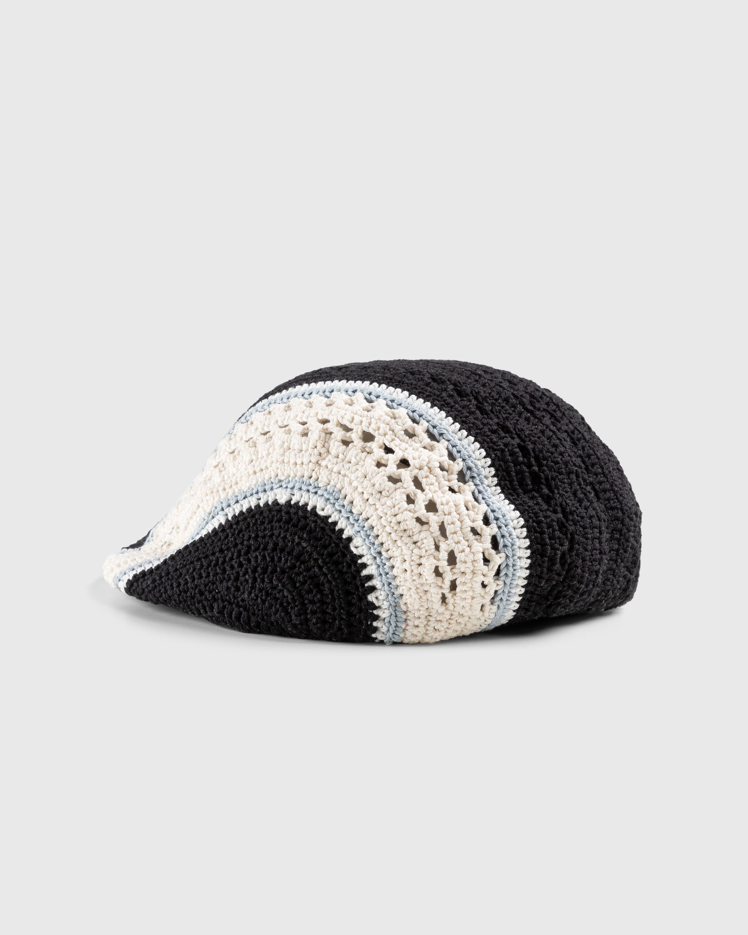 SSU – Crochet Flat Hat Black/Ivory - Hats - Black - Image 3