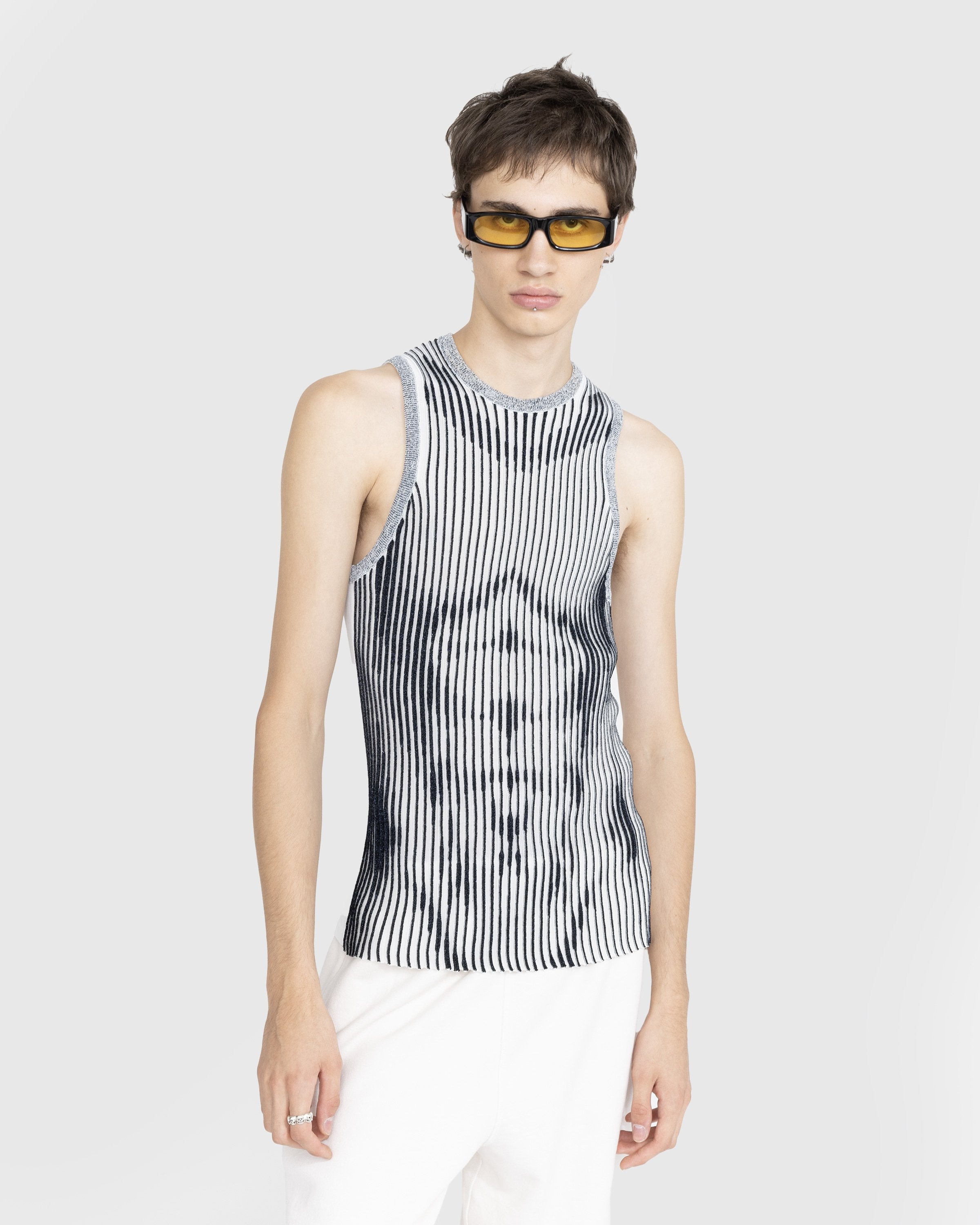 Jean Paul Gaultier – Crew Neck Trompe L'Œil Tank Top White - Men Tops - White - Image 2