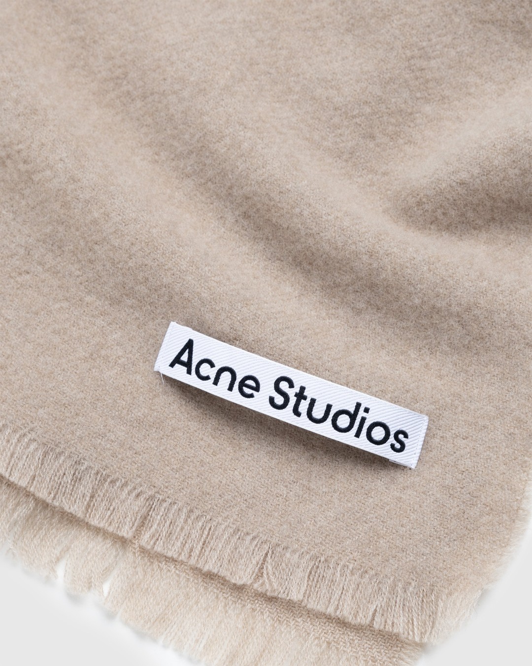 Acne Studios – Wool Fringe Scarf Oversized Oatmeal Melange - Knits - Beige - Image 6