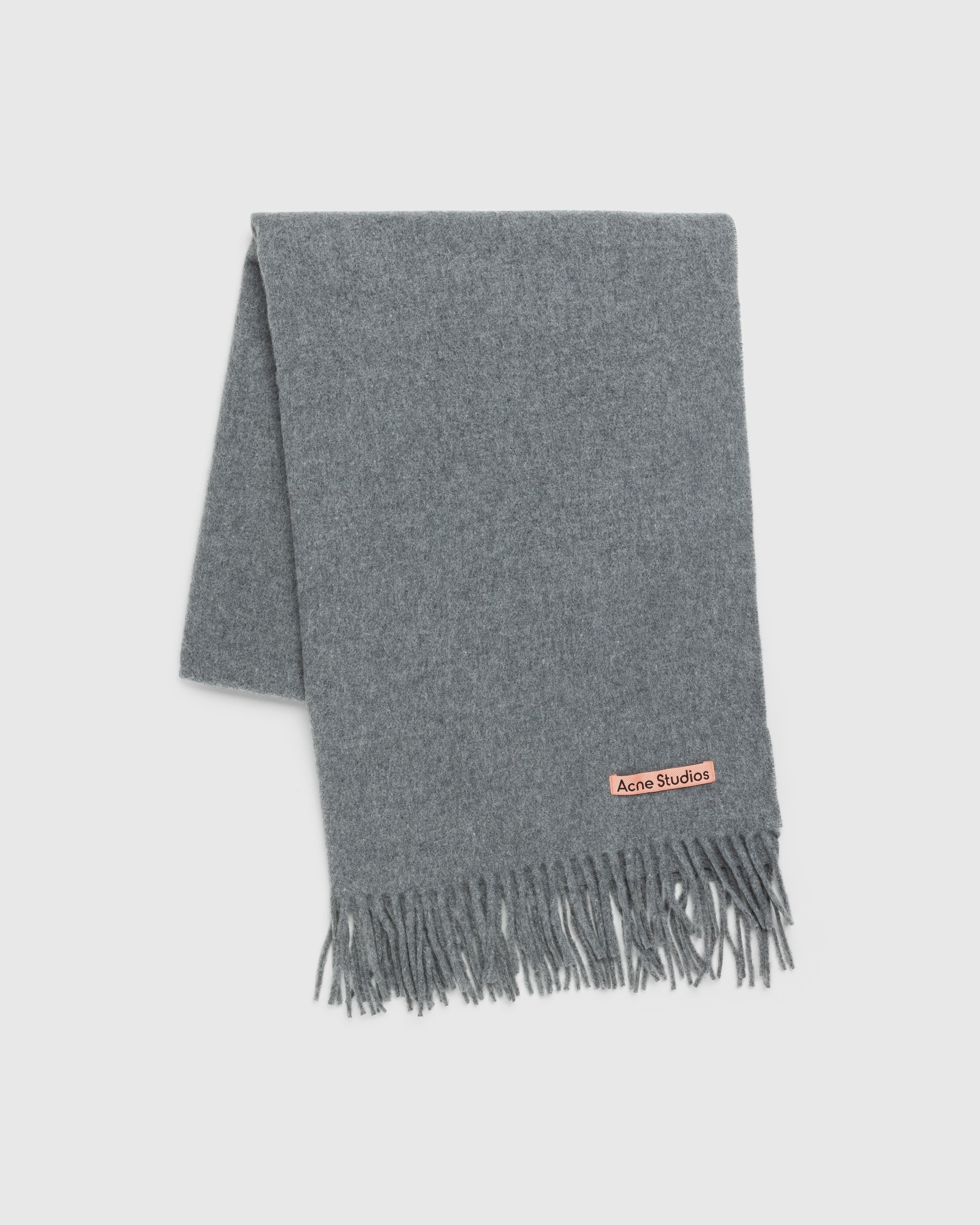 Acne Studios – Wool Fringe Scarf Grey Melange - Scarves - Grey - Image 2