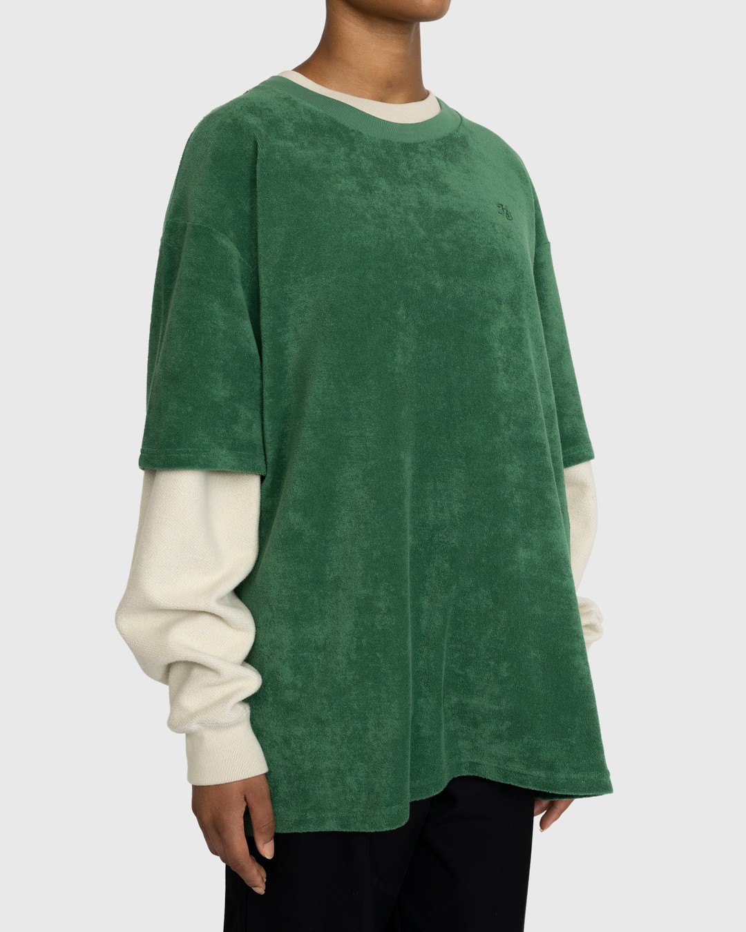 Highsnobiety – HS Logo Reverse Terry T-Shirt Green - Tops - Green - Image 3