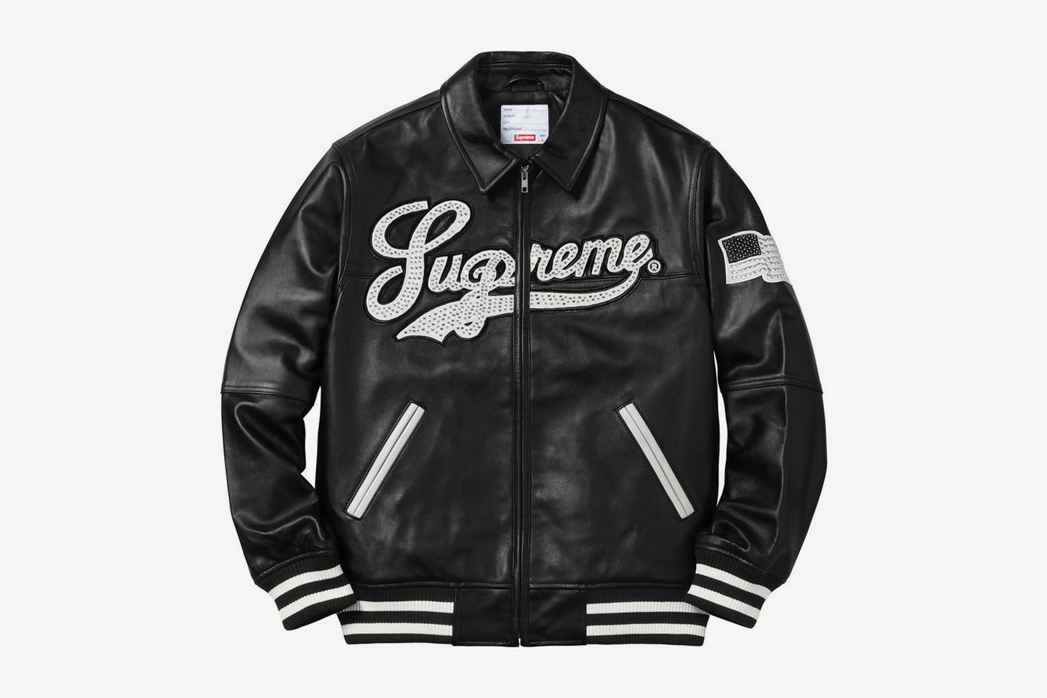 Uptown Studded Leather Varsity Jacket