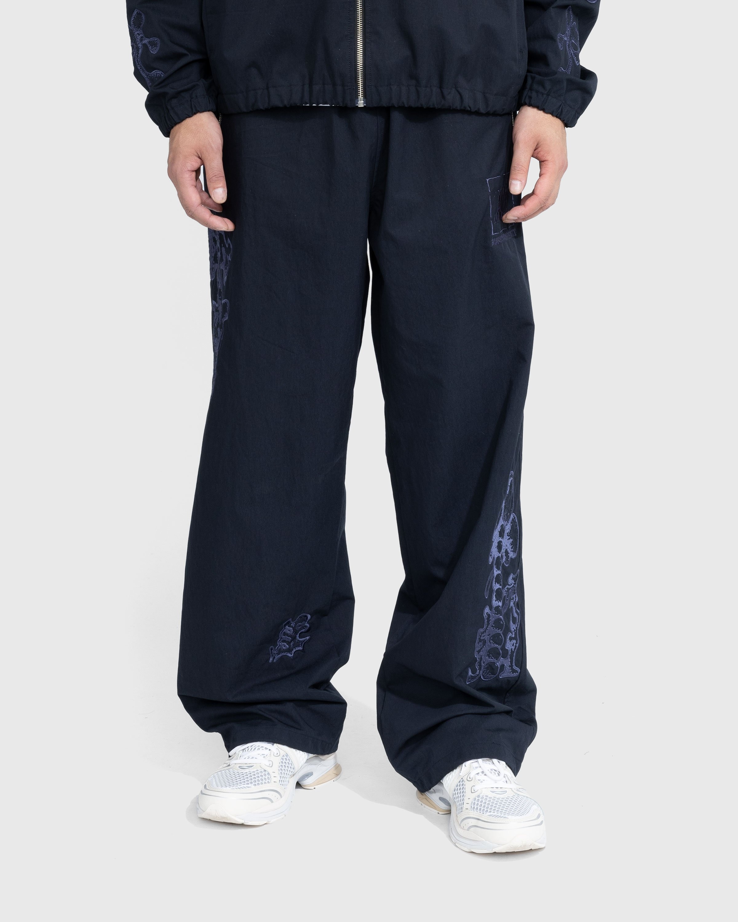 NTS x Highsnobiety – Brushed Nylon Trackpants Navy - Pants - Black - Image 3