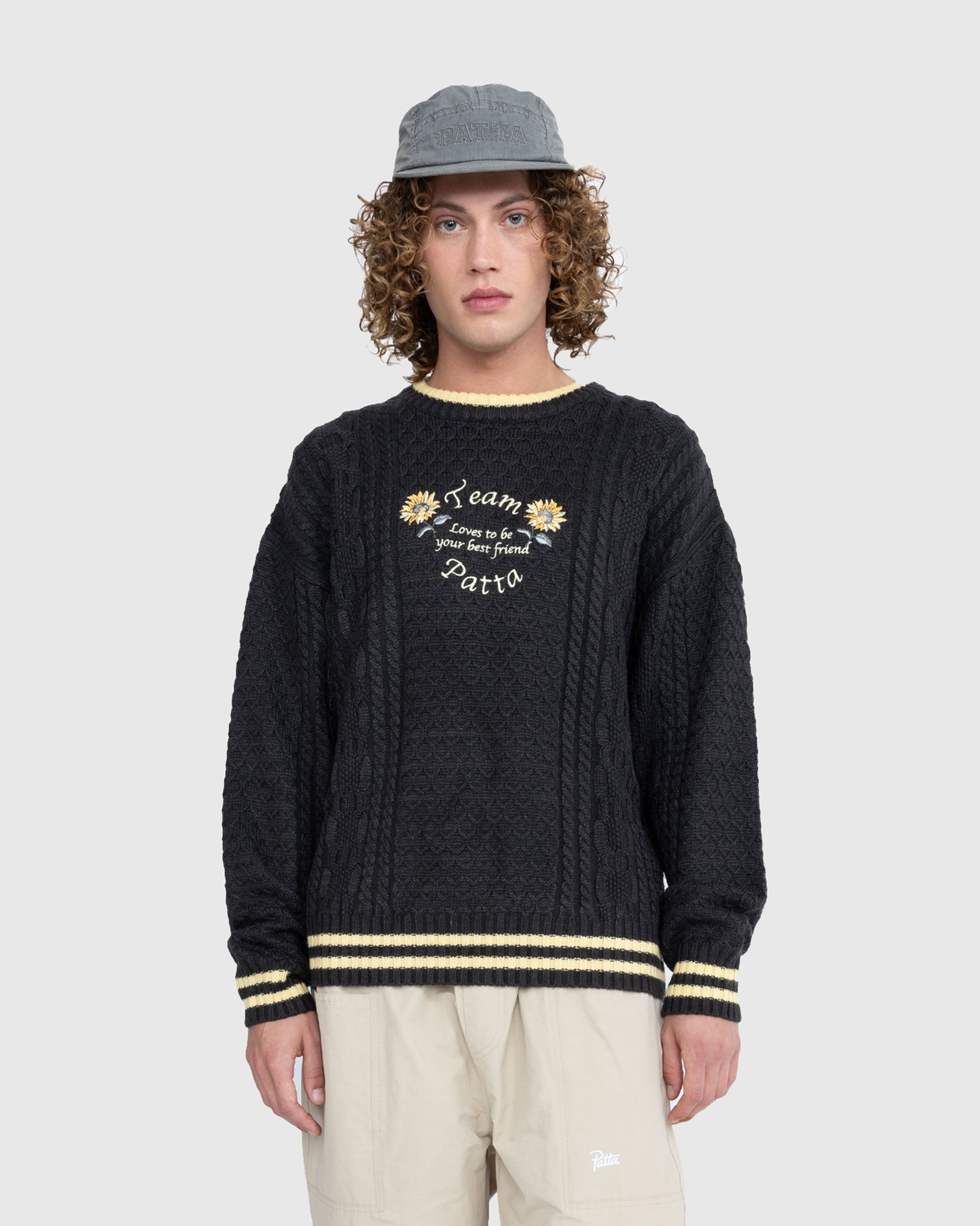 Patta Loves You Cable Knitted Sweater Pirate Black
