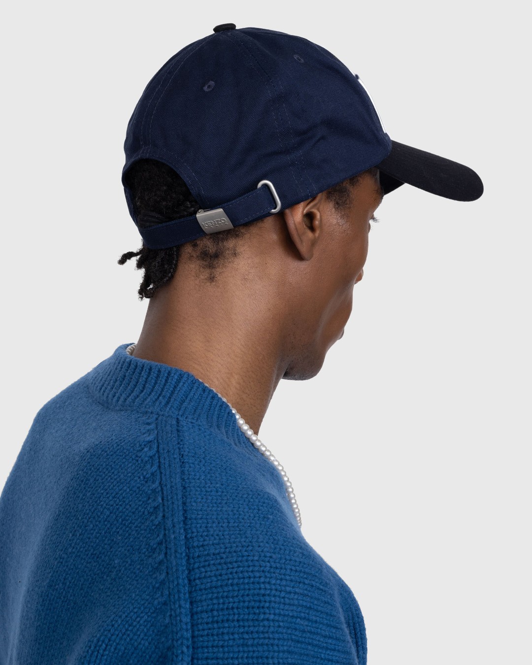 Kenzo – Long Peek Basketball Cap - Hats - Blue - Image 6