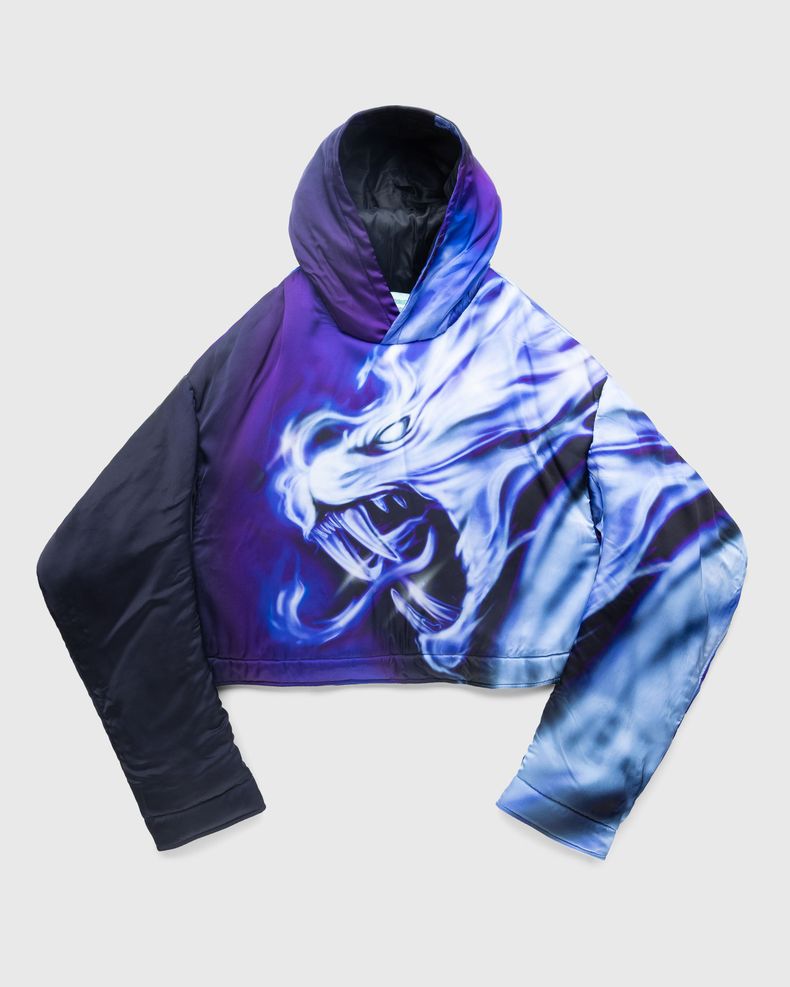 Satin Padded Hoodie Lilac