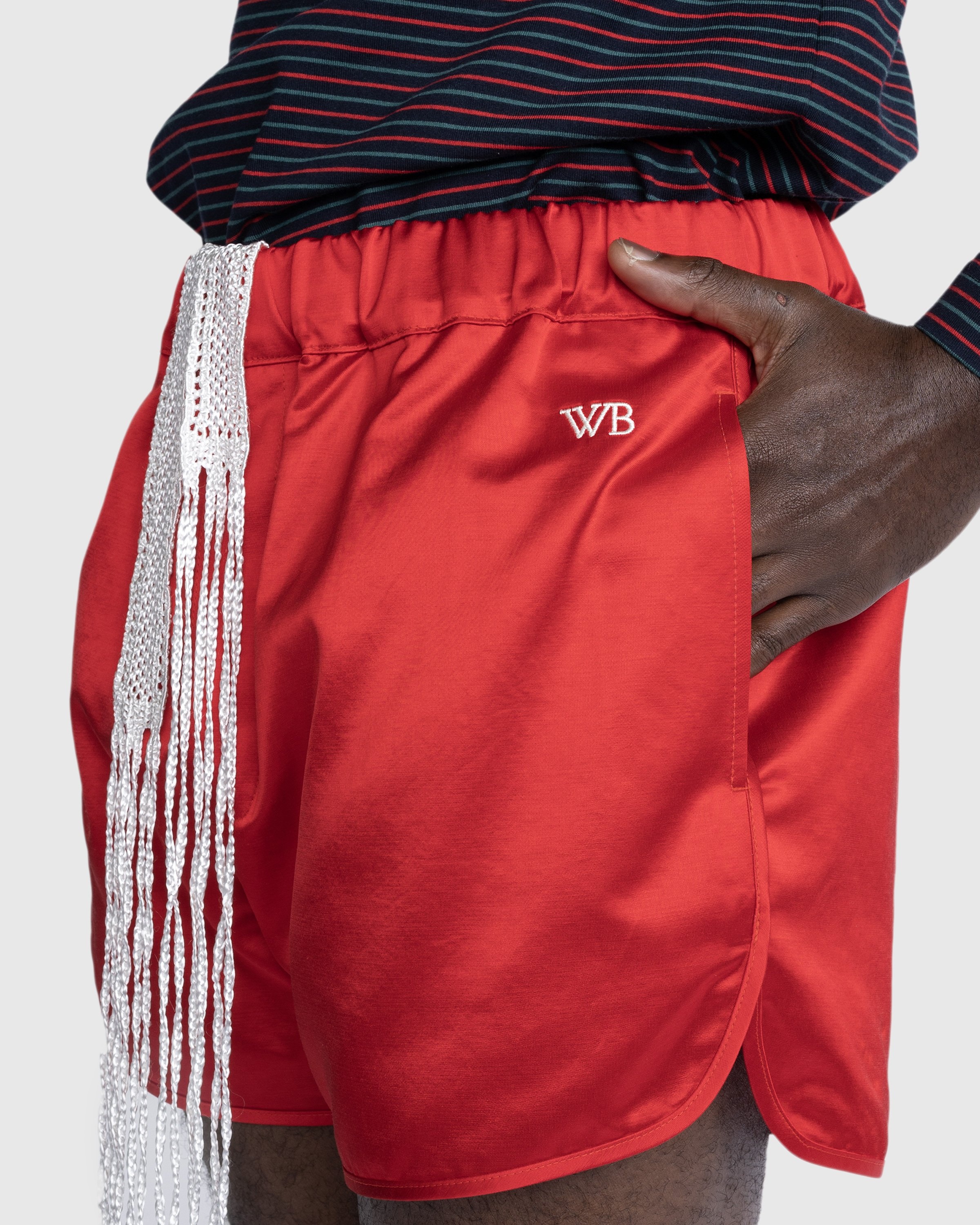 Wales Bonner – Cassette Shorts - Shorts - Red - Image 5