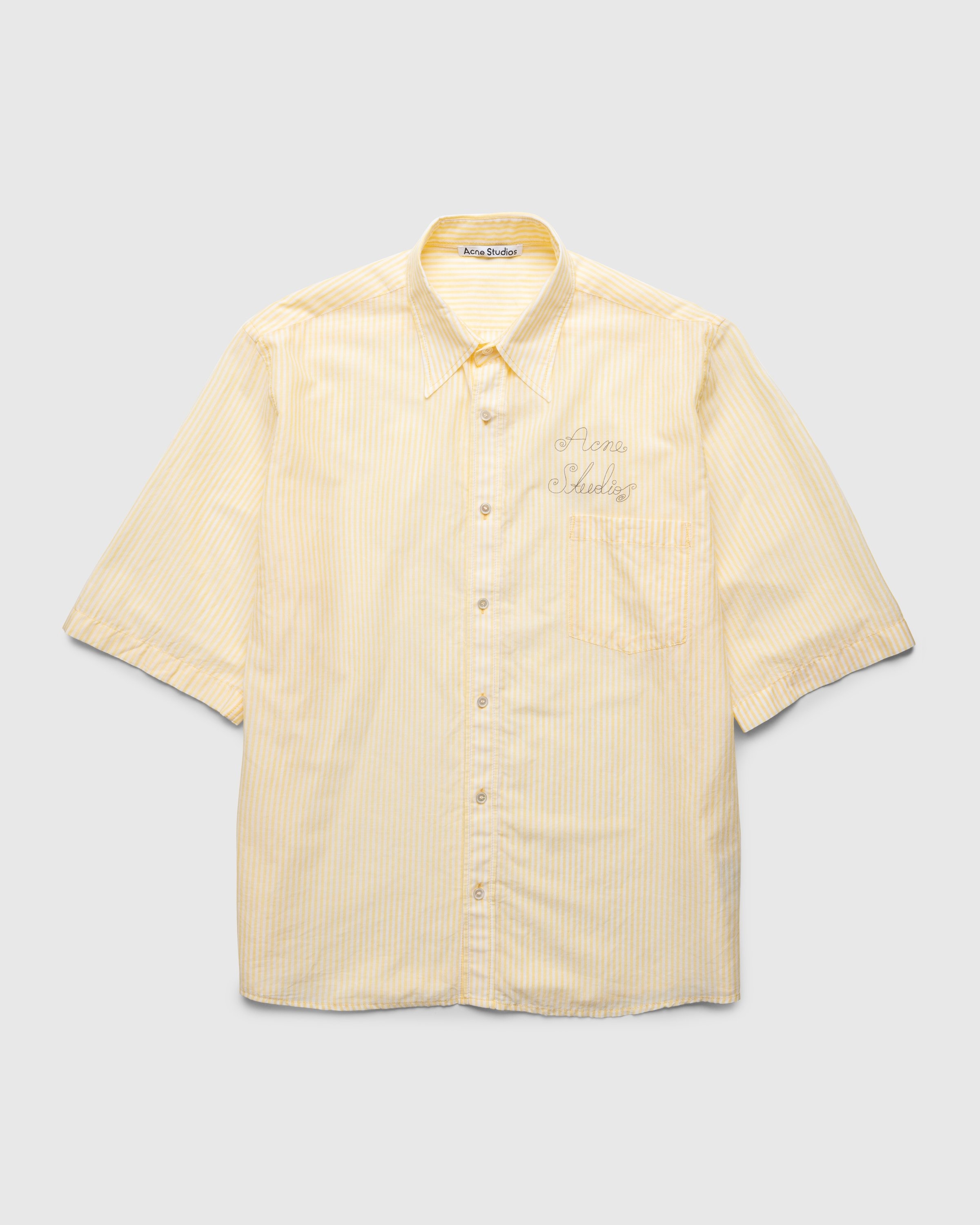 Acne Studios – Short Sleeve Button-Up Shirt Yellow - Shirts - Yellow - Image 1