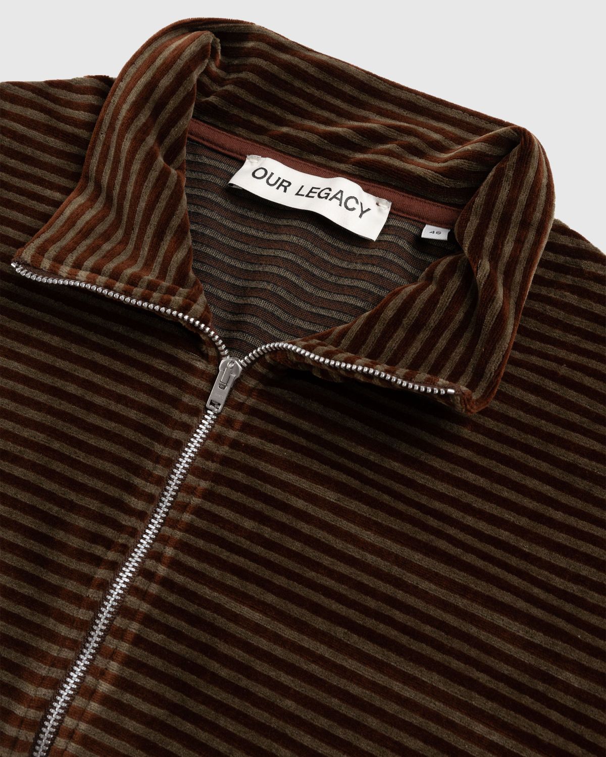 Our Legacy – Shrunken Full-Zip Polo Scoobie Stripe Velour