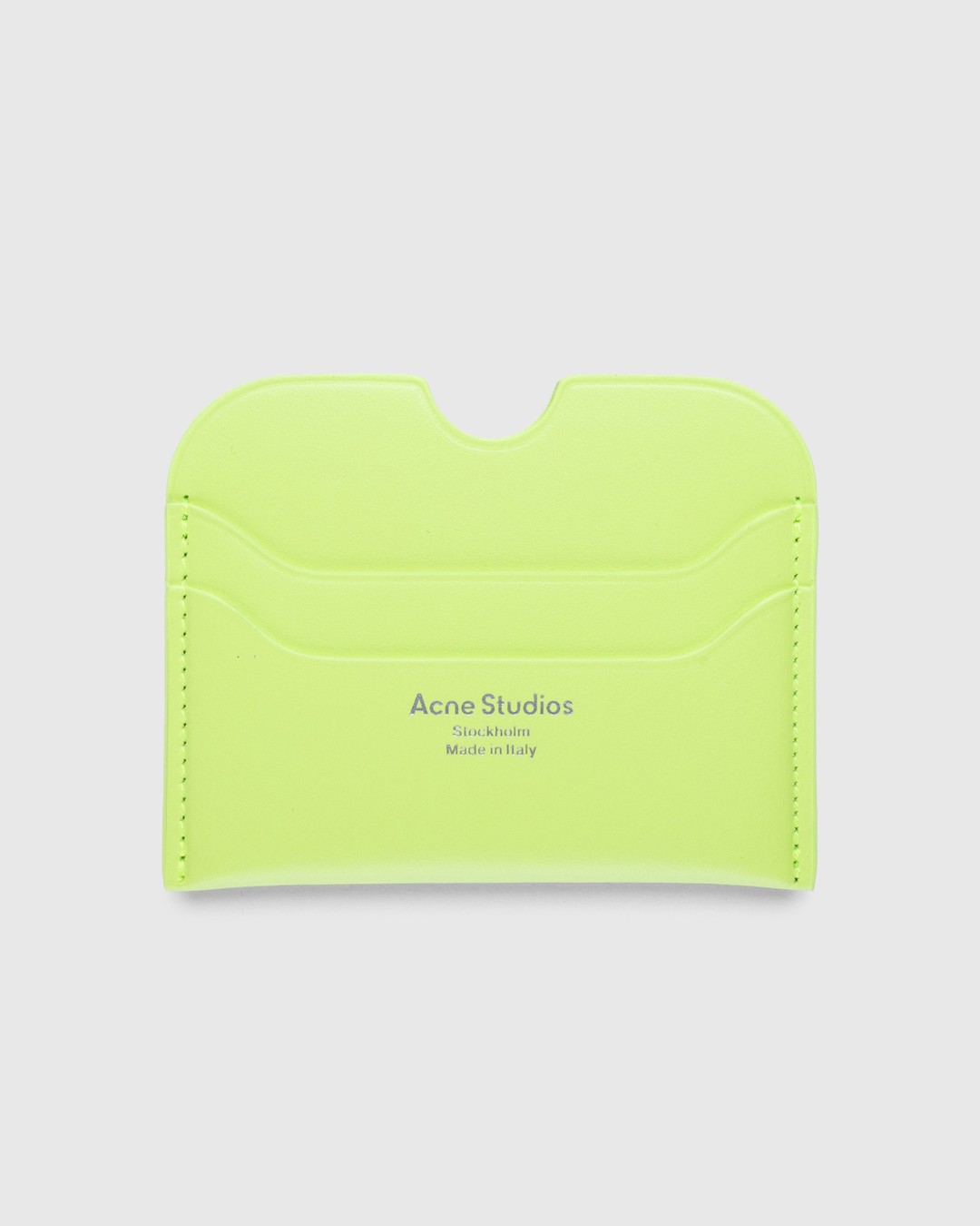 Acne Studios – Leather Card Holder Lime Green - Wallets - Green - Image 1
