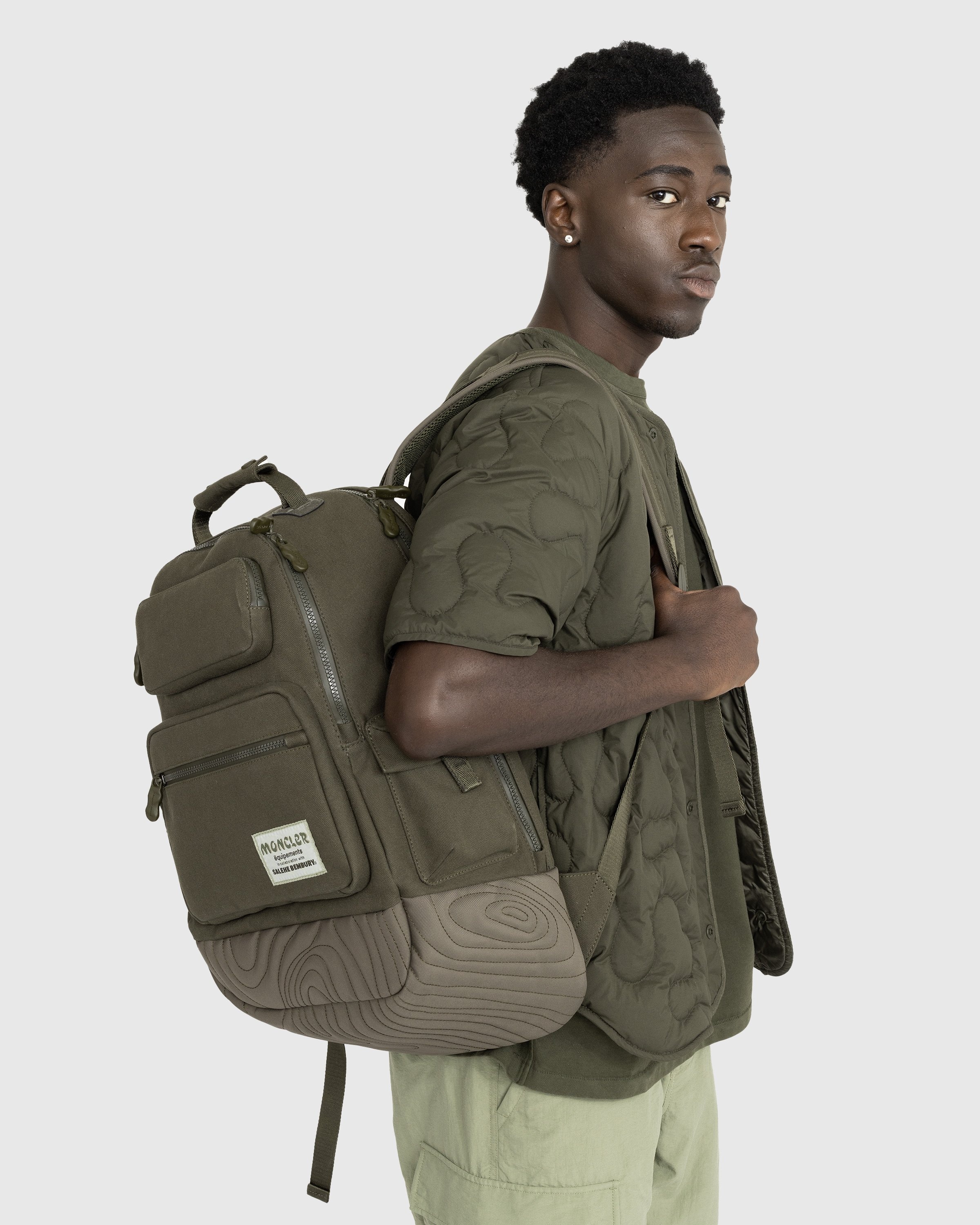 Moncler x Salehe Bembury – Canvas Backpack Green | Highsnobiety Shop