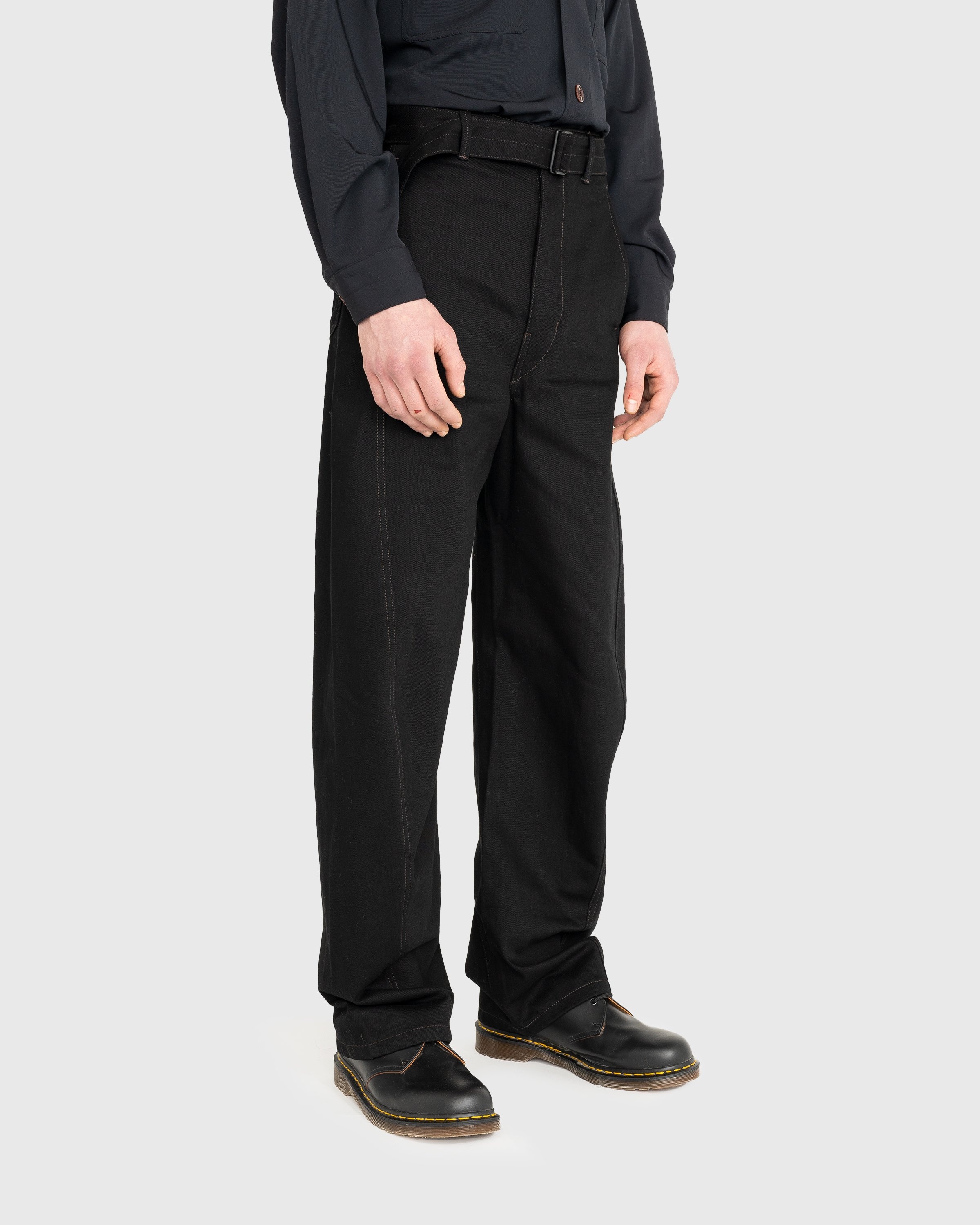 Lemaire – Twisted Belted Pants Black - Pants - Black - Image 4