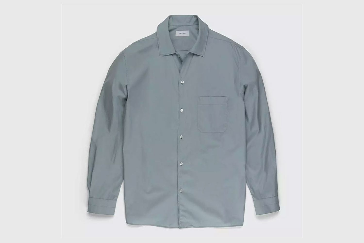 Convertible Collar Long Sleeve Shirt Light Blue