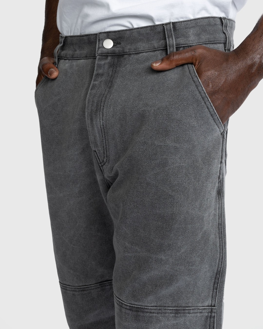Acne Studios – Cotton Canvas Trousers Grey - Pants - Grey - Image 5
