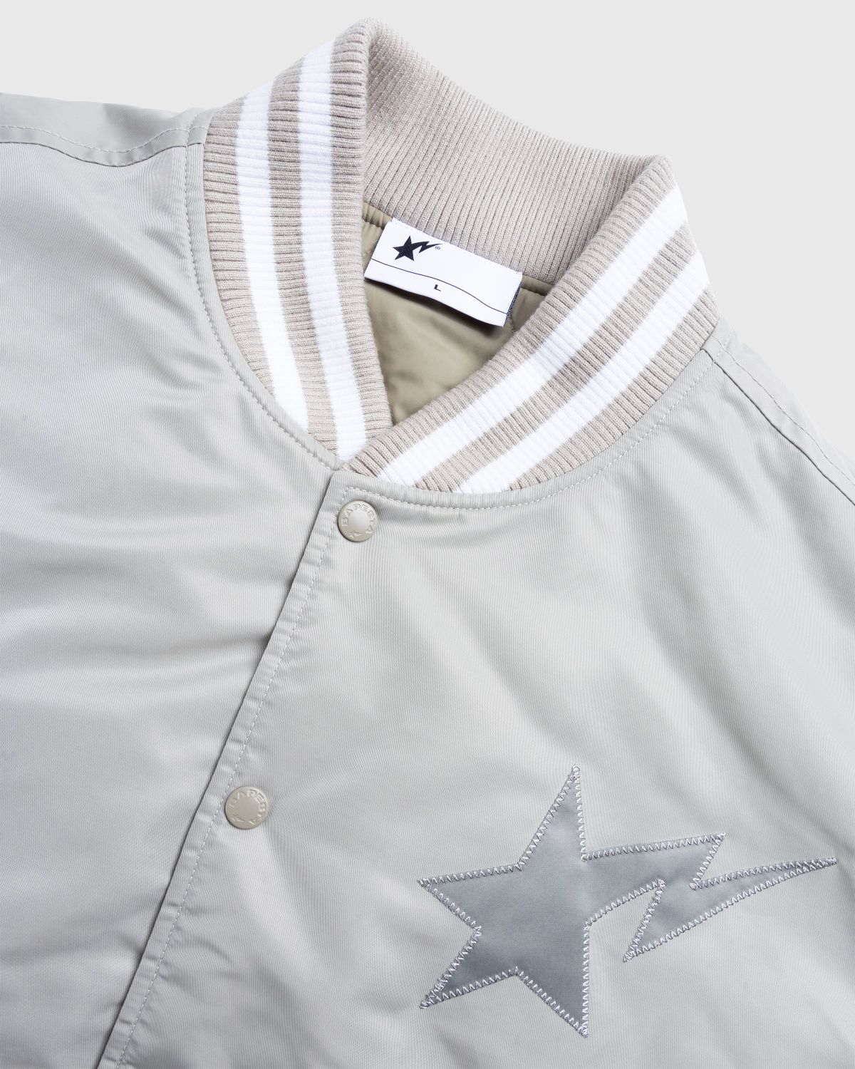 BAPE x Highsnobiety – Varsity Jacket Ivory - Outerwear - Grey - Image 6