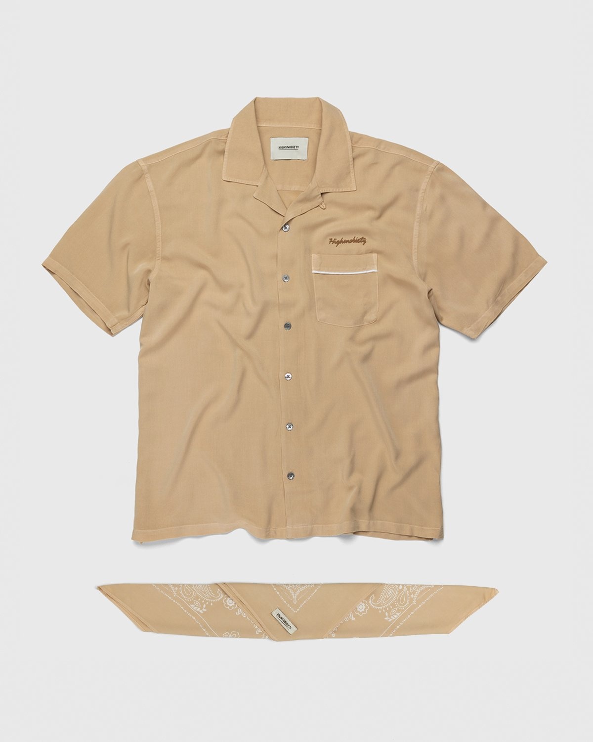 Highsnobiety – Bowling Shirt Beige - Shortsleeve Shirts - Brown - Image 1
