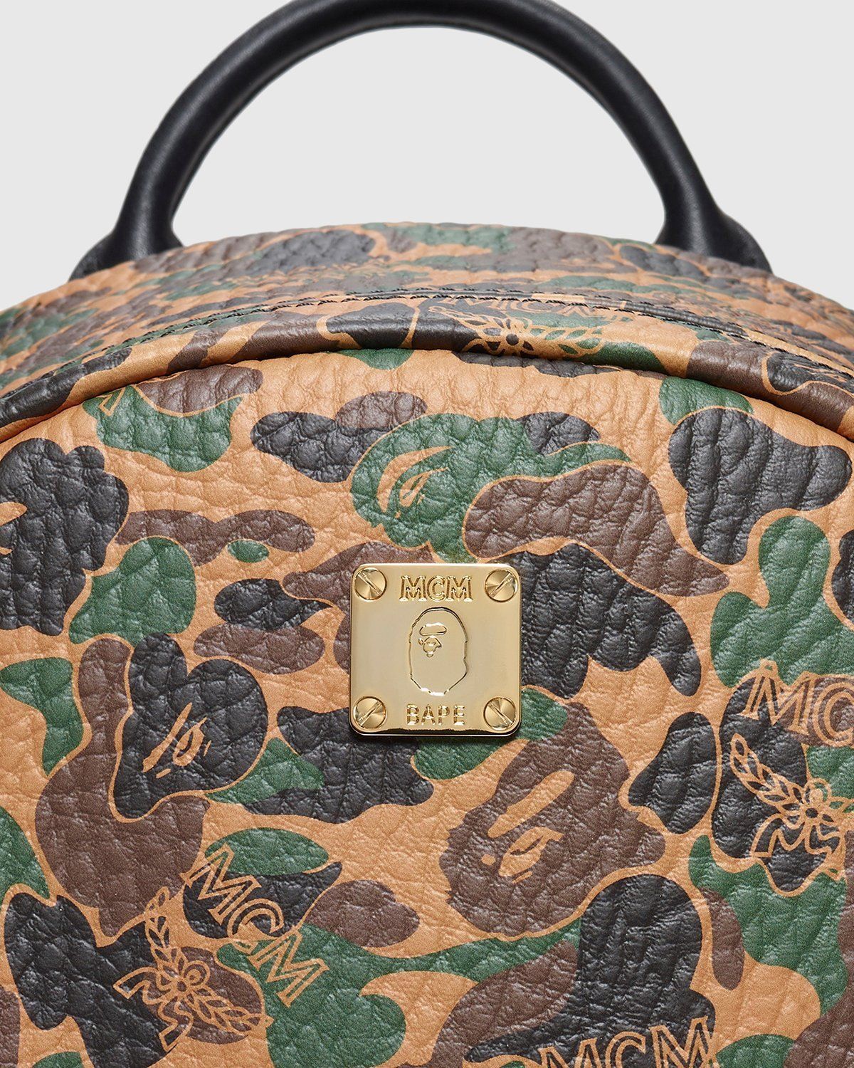 Mcm x bape shark stark backpack 2025