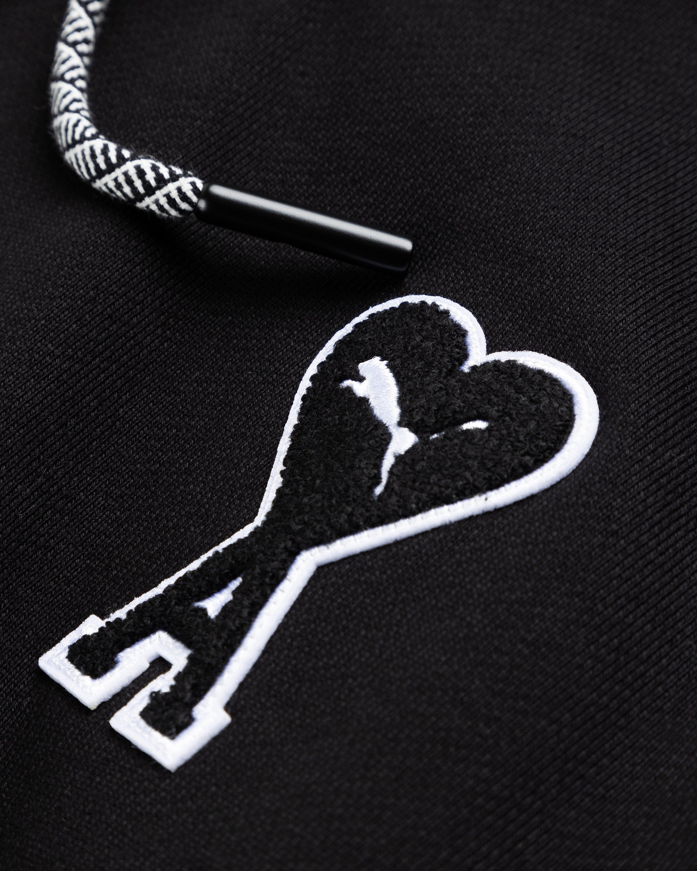 Puma x AMI – Chenille Logo Hoodie Black - Sweats - Black - Image 4