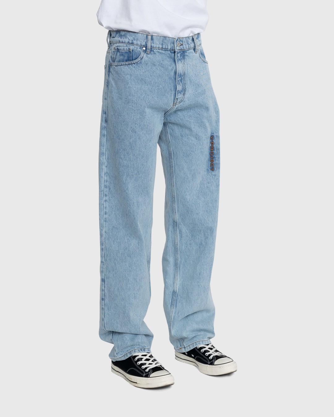 Y/Project – Pinched Logo Jeans Blue