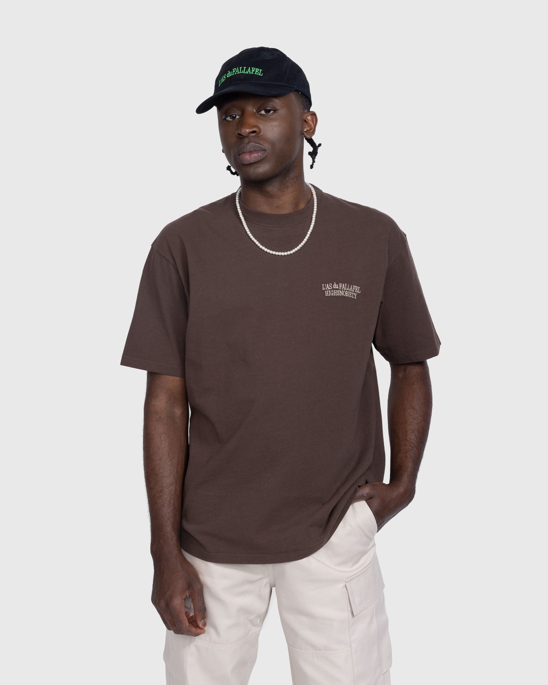 L'As du Fallafel x Highsnobiety – Short Sleeve T-Shirt Brown - T-shirts - Brown - Image 3
