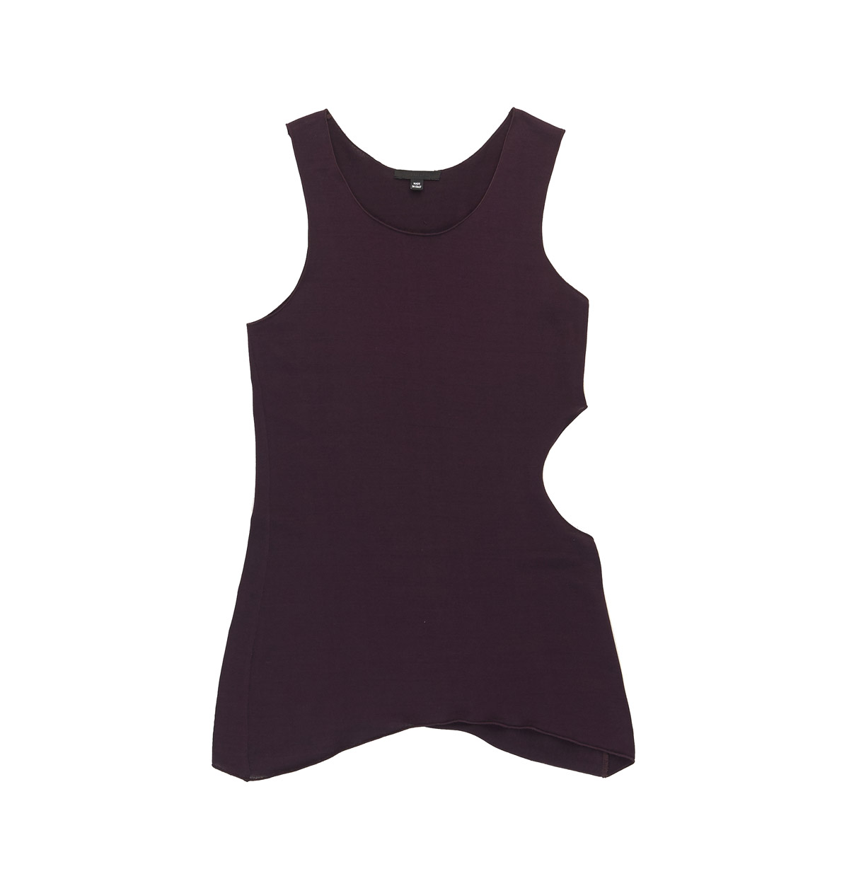 Tank top in fine mercerised cotton knit with side cut-out, Helmut Lang S/S 2004.