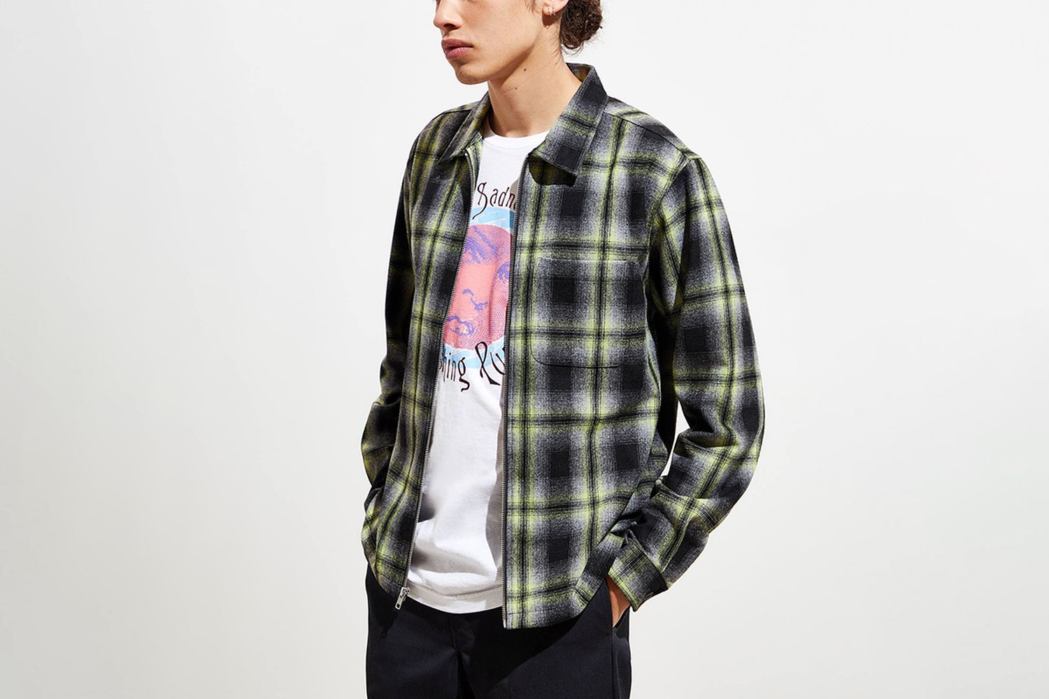 Gunn Plaid Zip-Up Shirt
