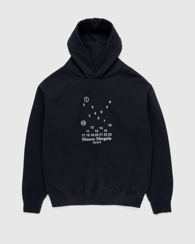 Numerical Logo Hoodie Black
