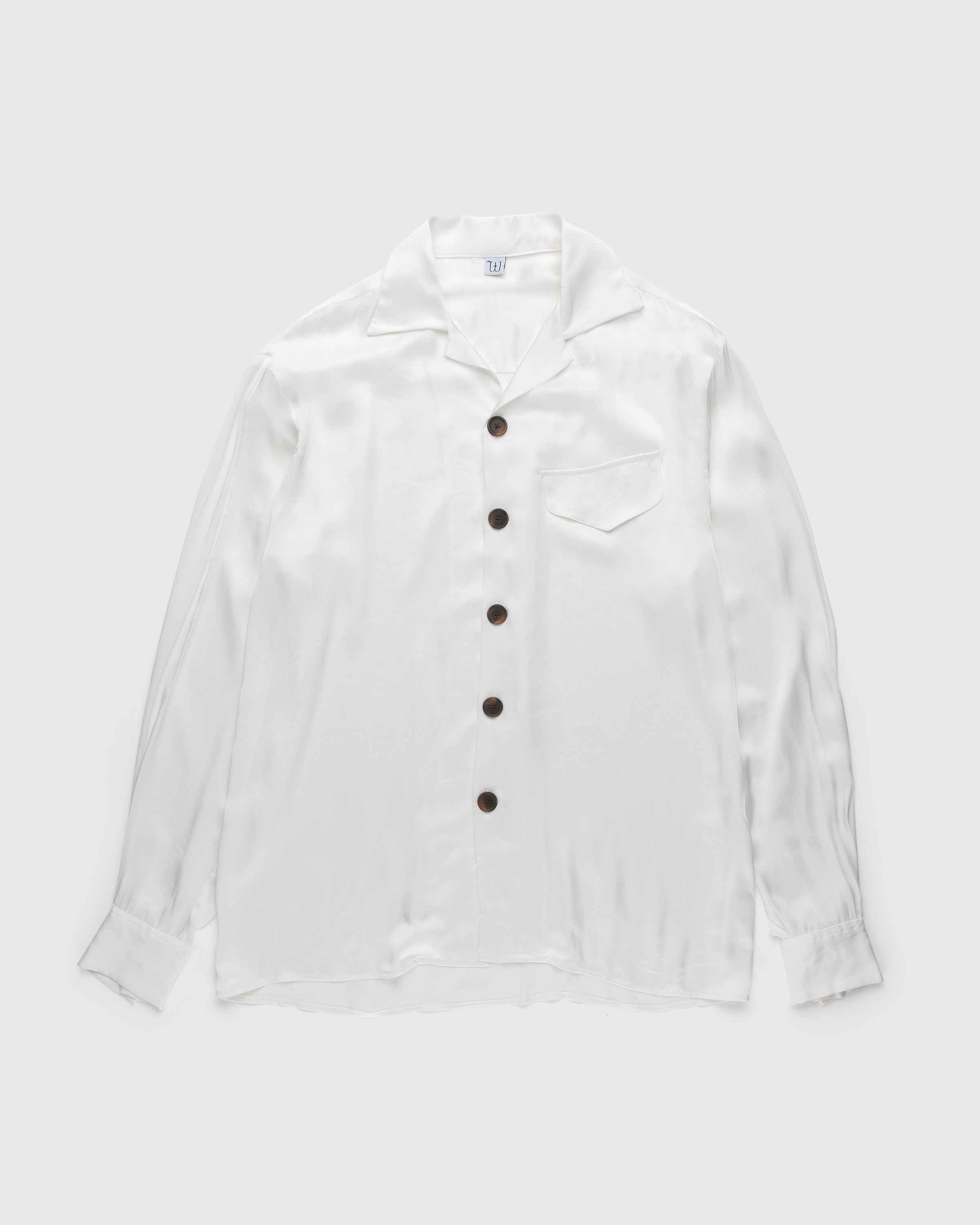 Winnie New York – Silk Pajama Shirt Ivory - Shirts - White - Image 1