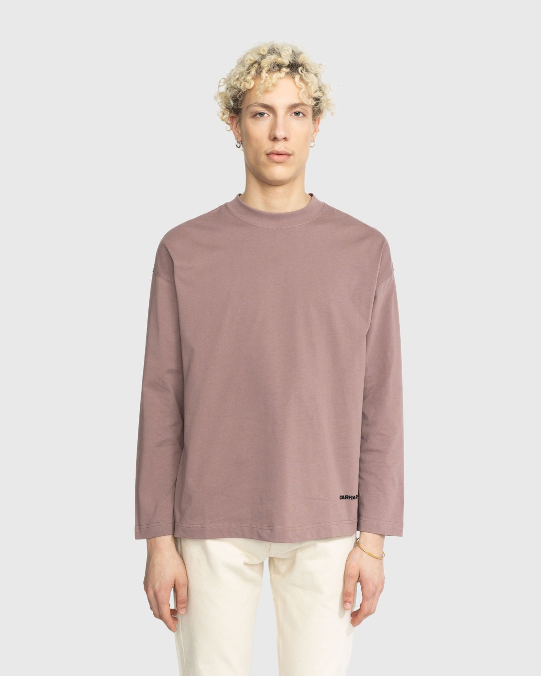 Carhartt WIP – Link Script Longsleeve T-Shirt Lupinus/Black - Tops - Black - Image 2