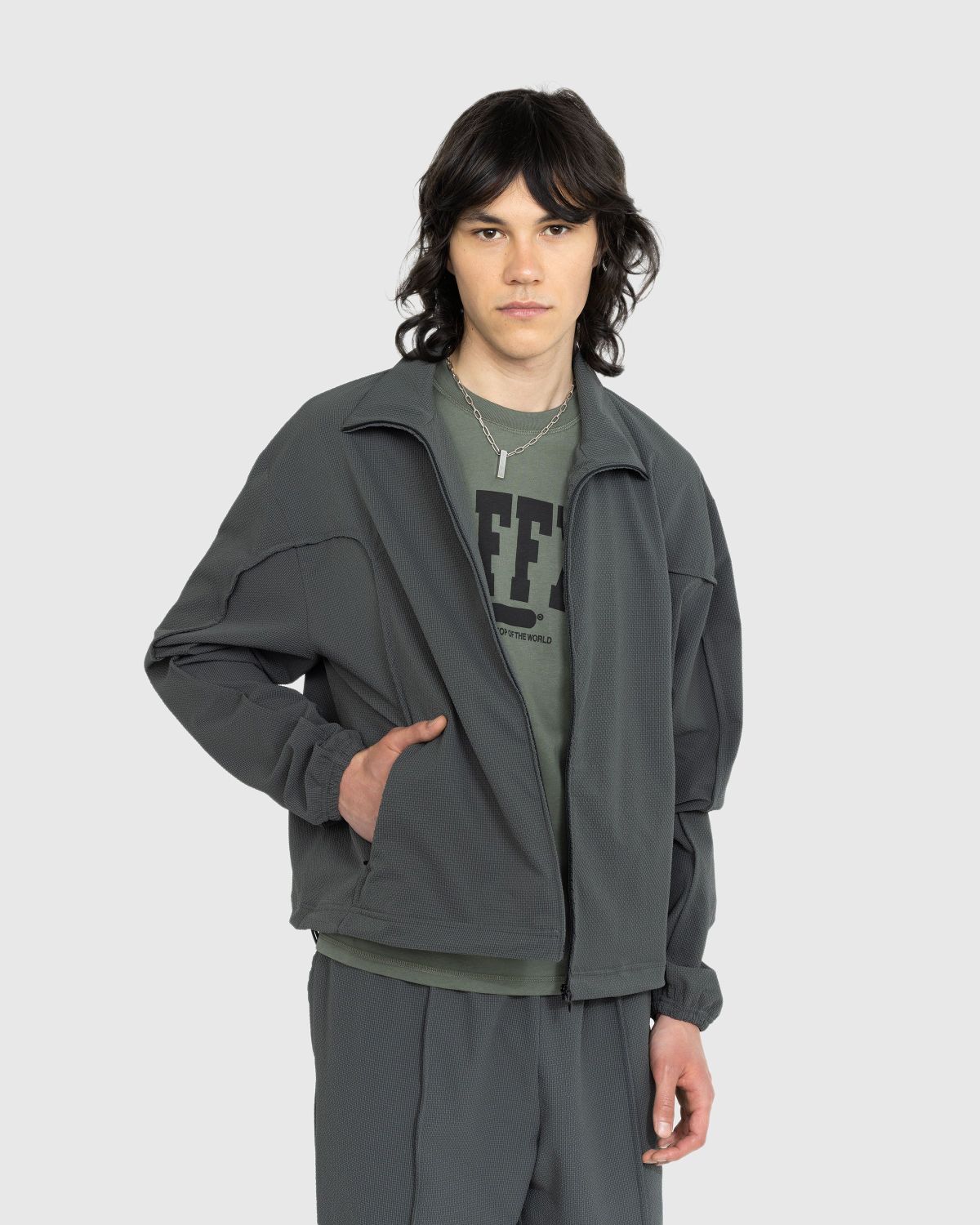 Reform FlexiRib Cropped Jacket in Grey Melange