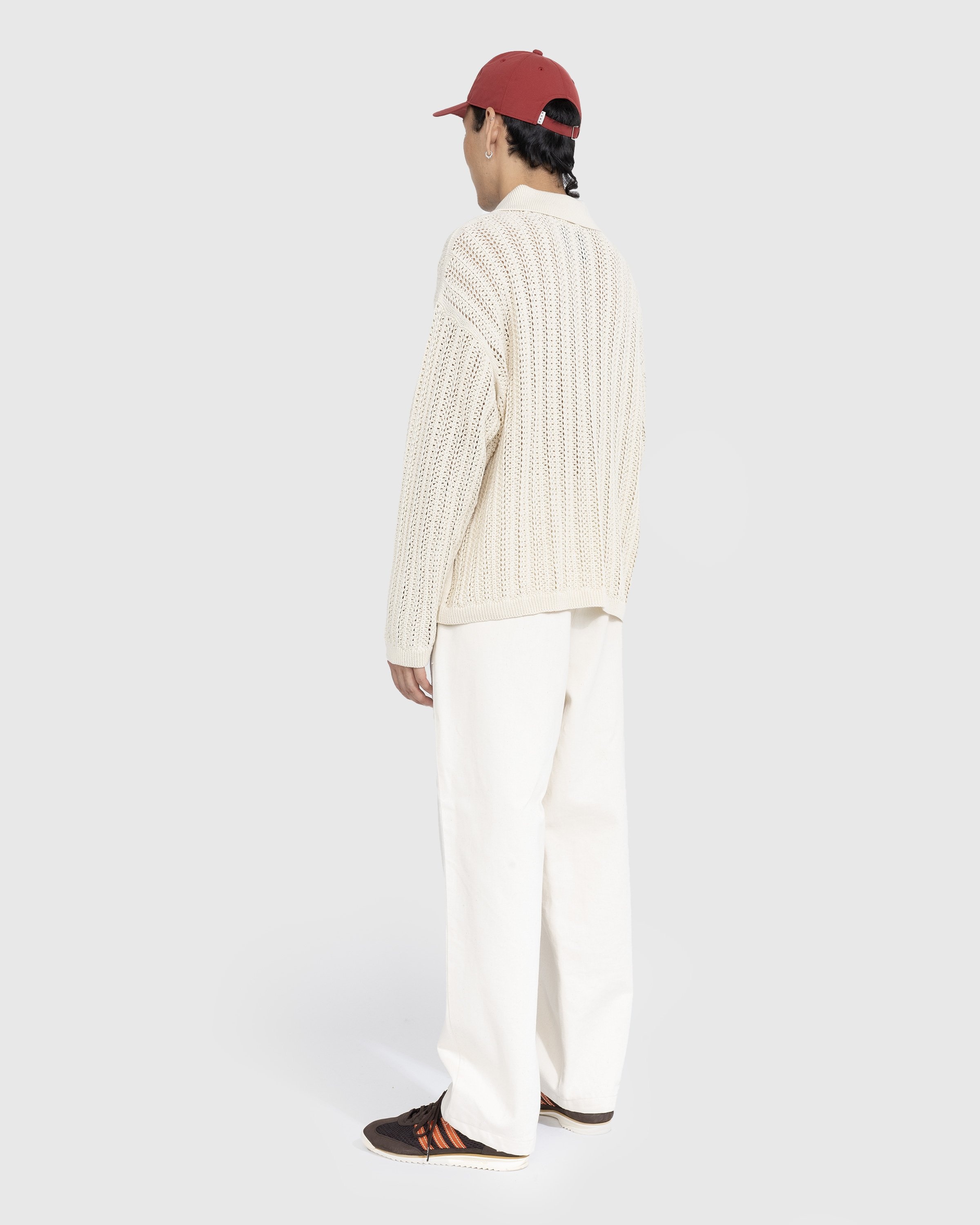 Bode – Pointelle Polo Longsleeve Cream - Shirts - Beige - Image 3