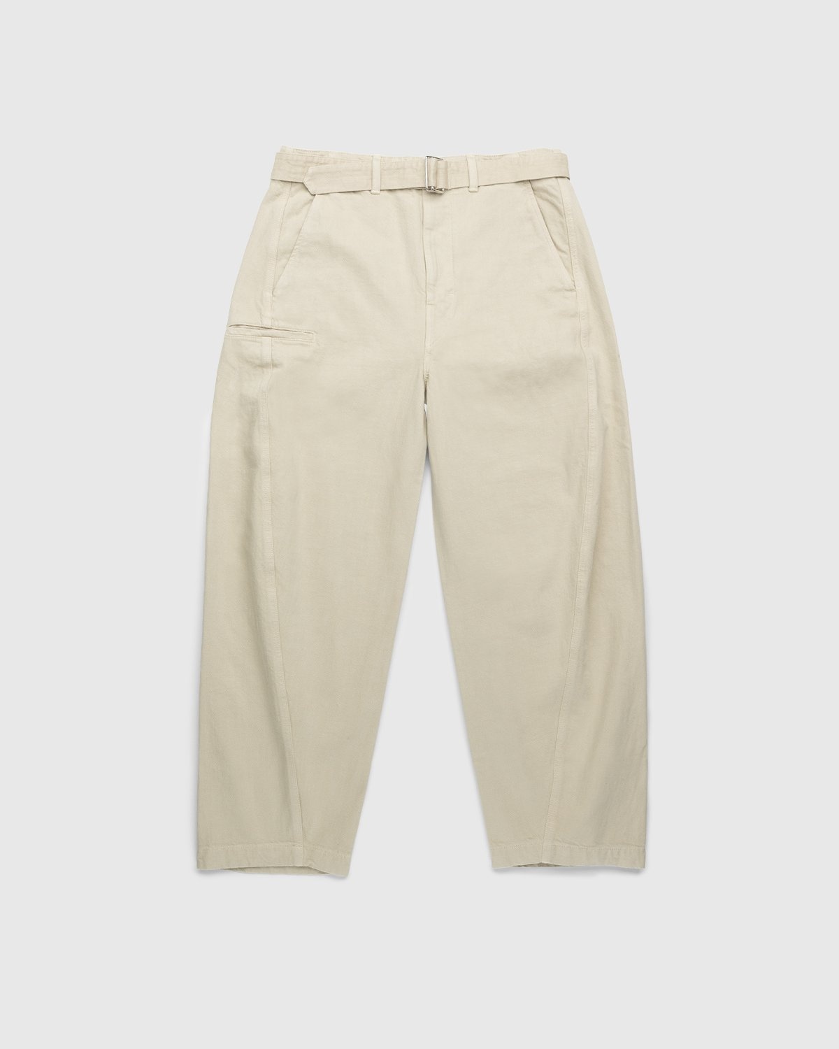 Lemaire – Rinsed Denim Twisted Pants Saltpeter - Pants - Beige - Image 1