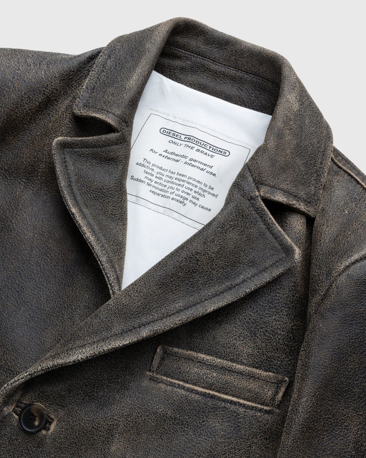 Diesel – Treat Cracked Leather Coat Brown - Leather Jackets - Brown - Image 7
