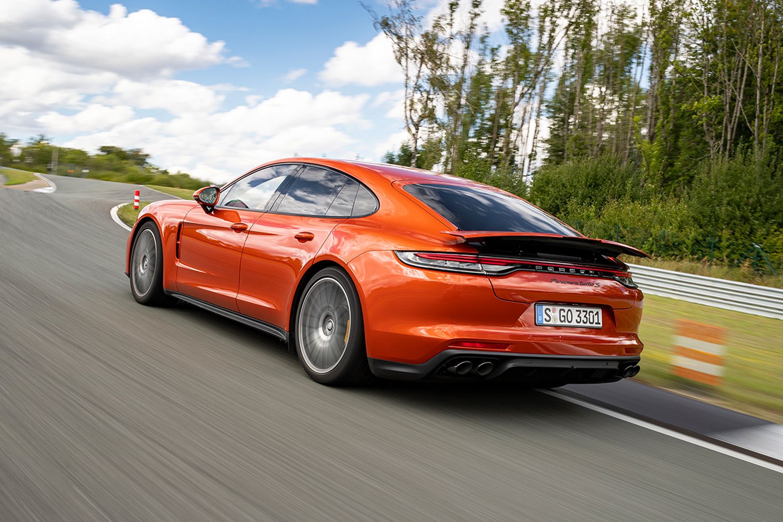 A flashy Papaya Metallic was the chosen launch color for the new Panamera Turbo S