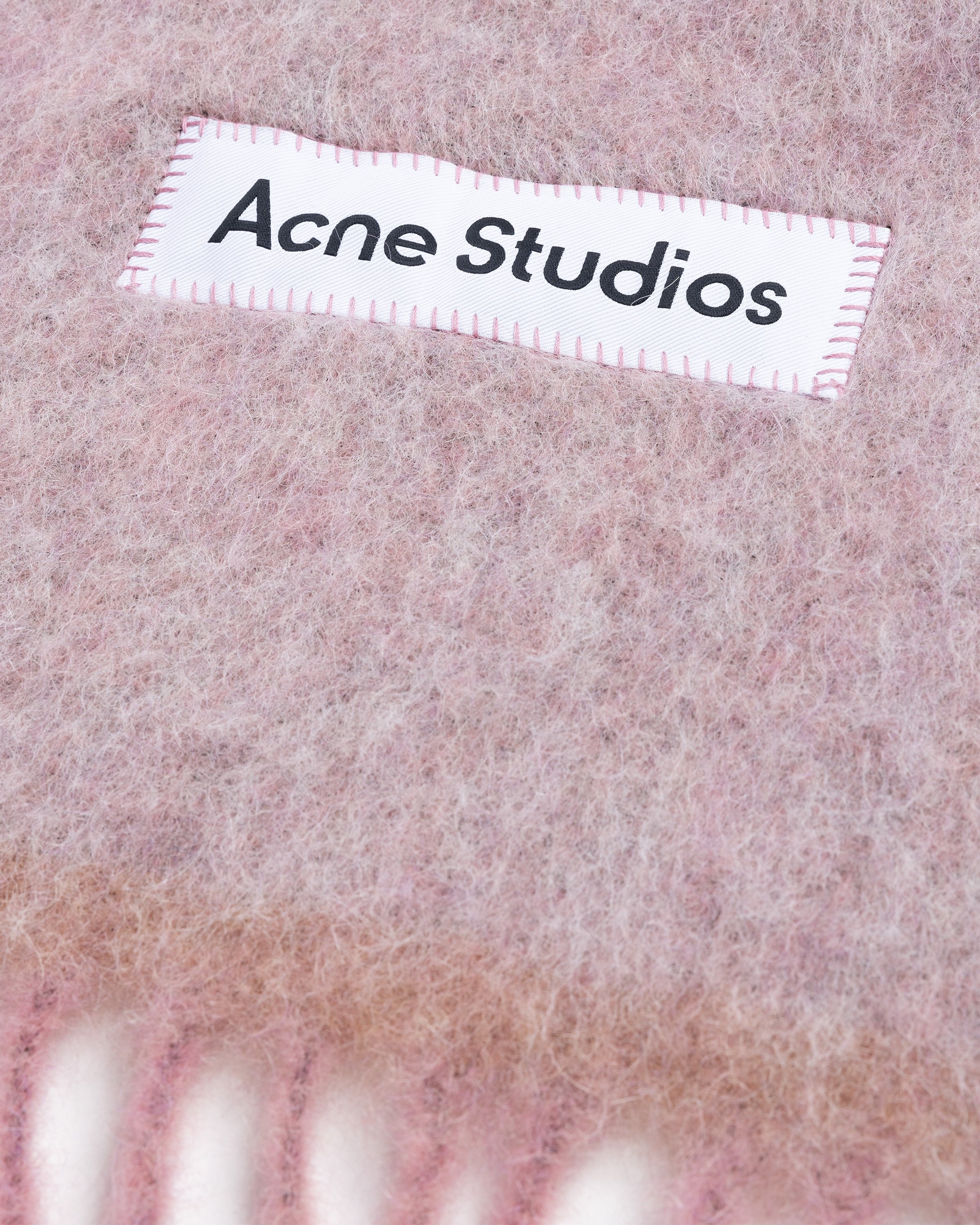 Acne Studios – Mohair Wool Fringe Scarf Lavender - Scarves - Pink - Image 3