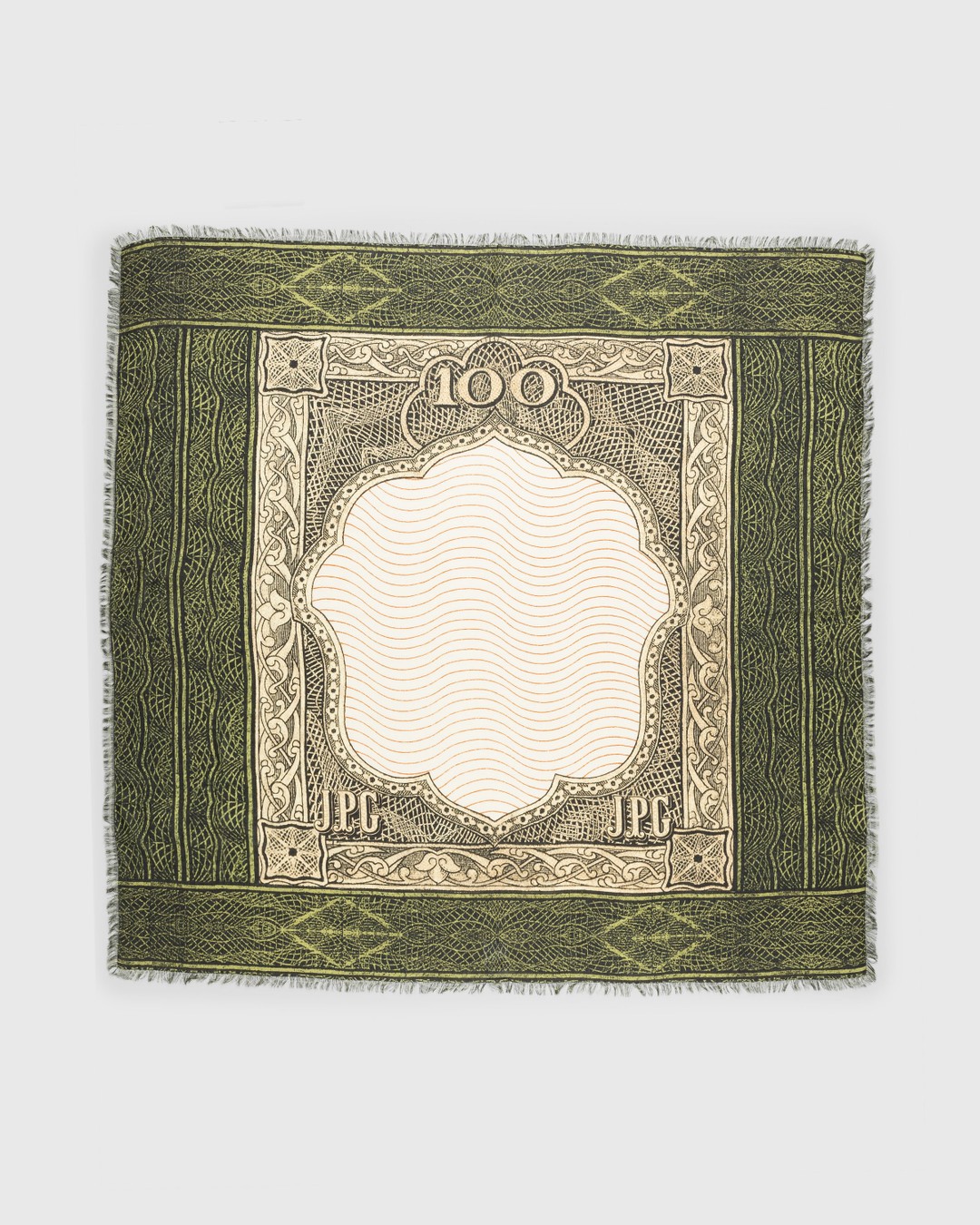 Jean Paul Gaultier – Cartouche Scarf Green/Ecru/Black/Orange - Scarves - Green - Image 1